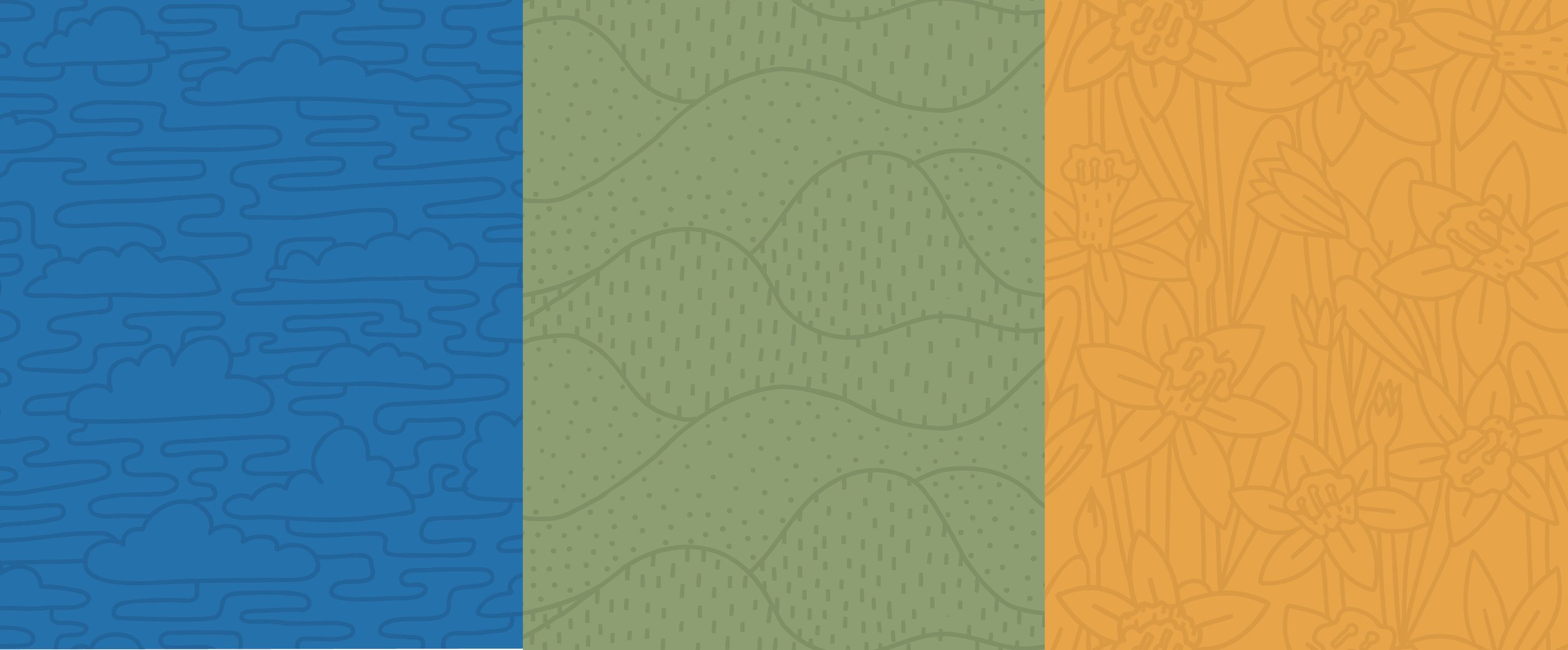 custom drawn brand patterns for a small art studio