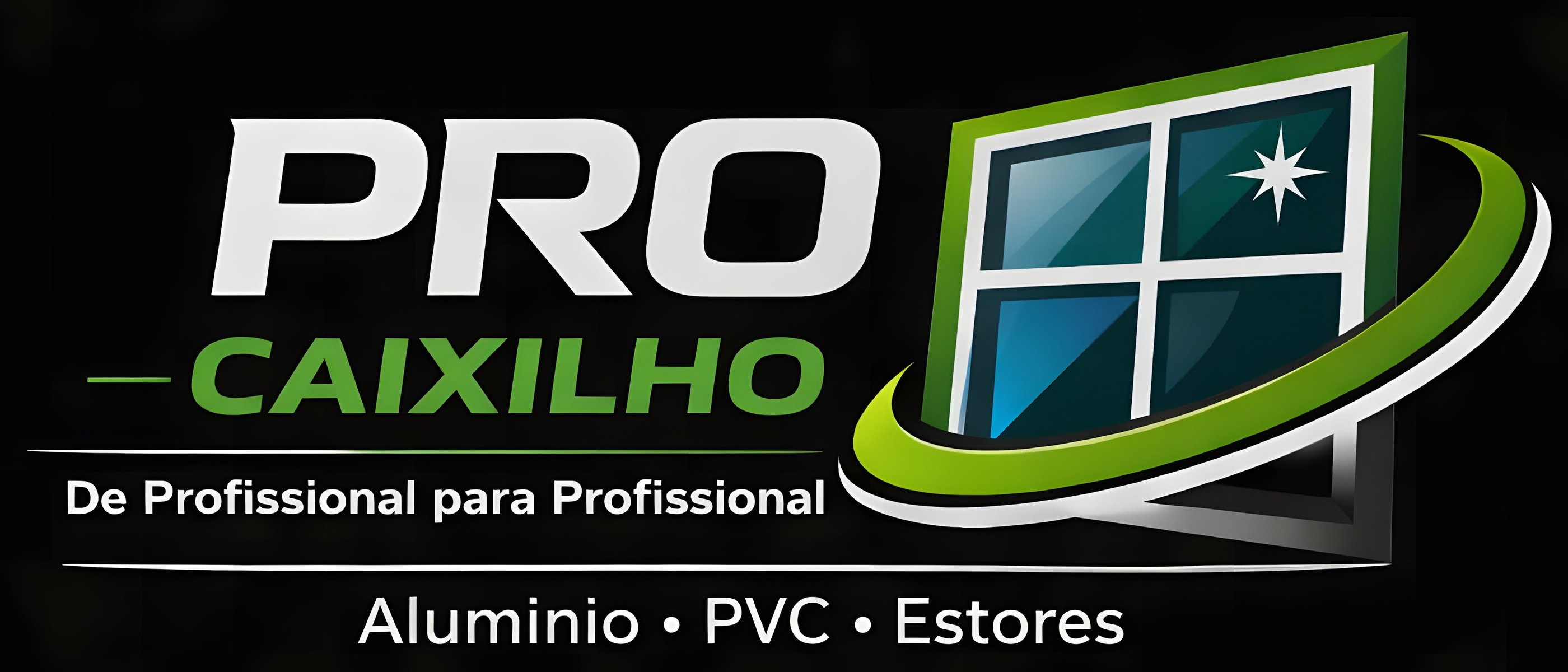 Logotipo da procaixilho, empresa de revenda de janelas e portas de alumínio e PVC e estores para pro