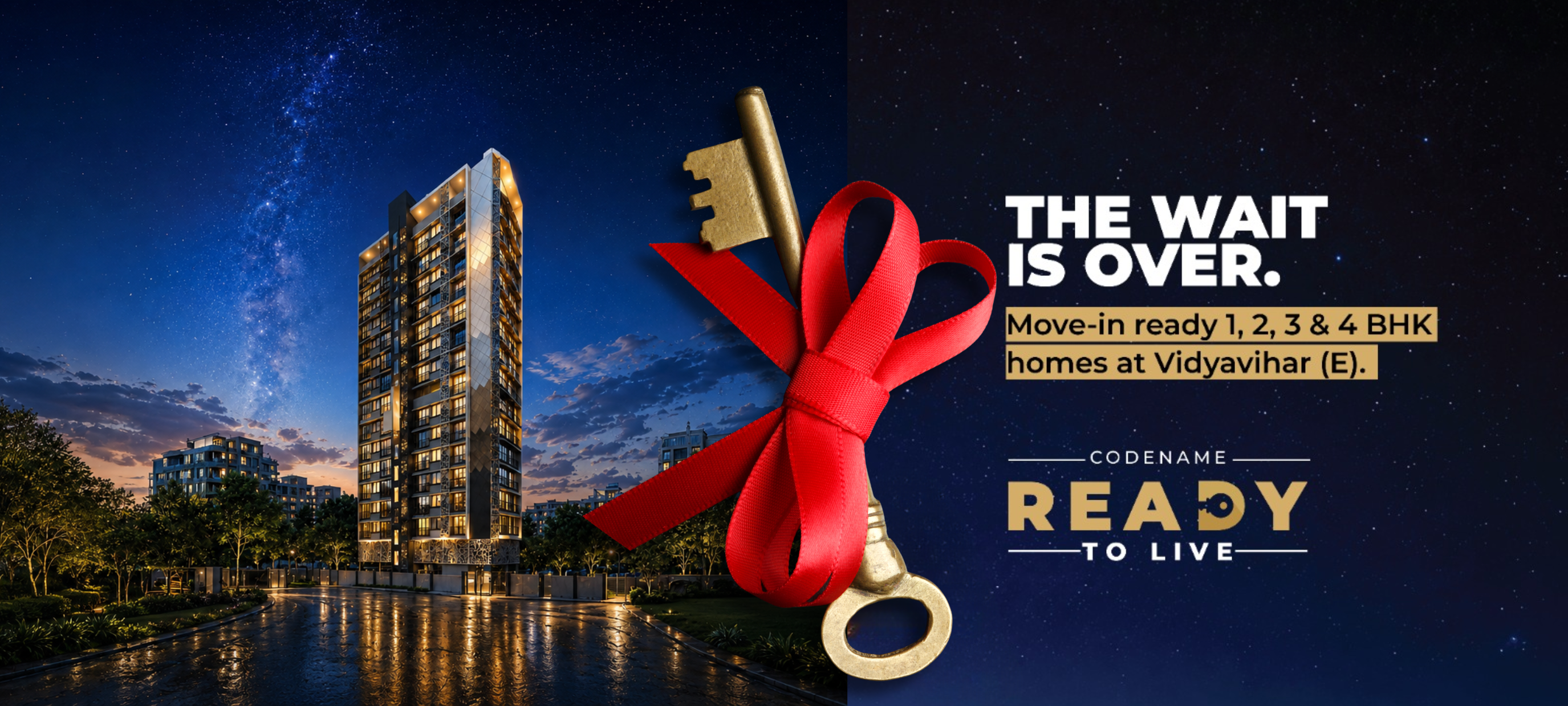 Move-in ready 1 & 2 BHK flats in Vidyavihar East by Atlantic Group. 16-storey RERA-registered tower.