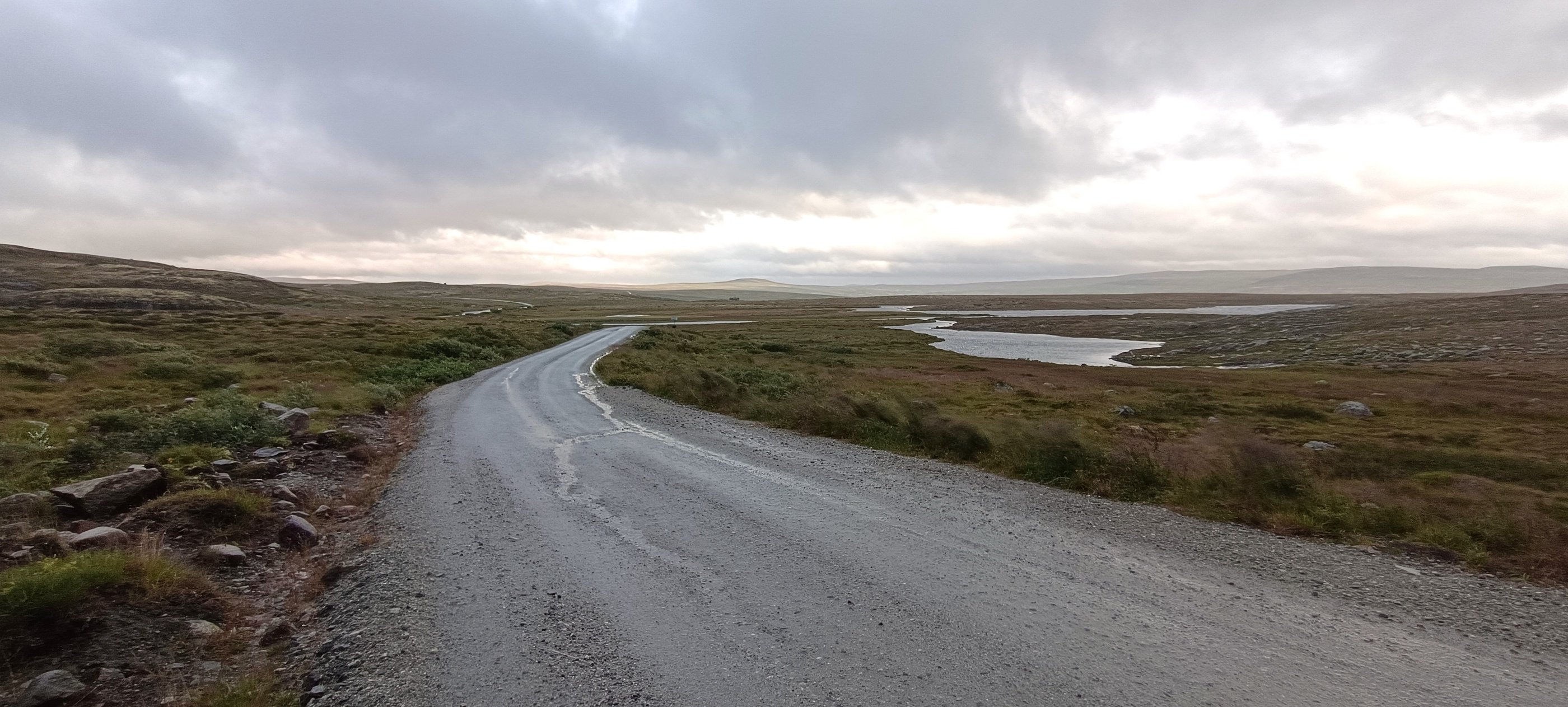 Droga na płaskowyżu Hardangevidda w Norwegii jesienią