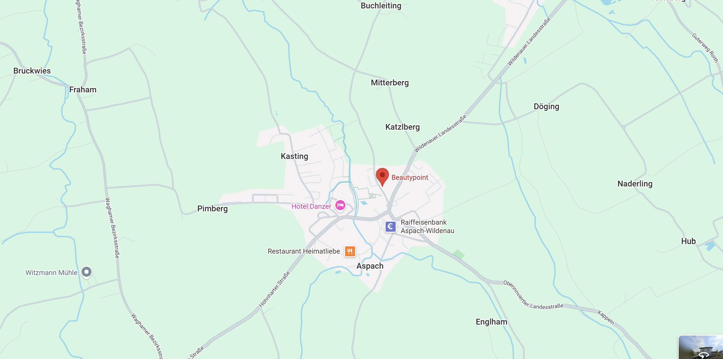 Maps Screenshot vom Standort von Beautypoint Petra