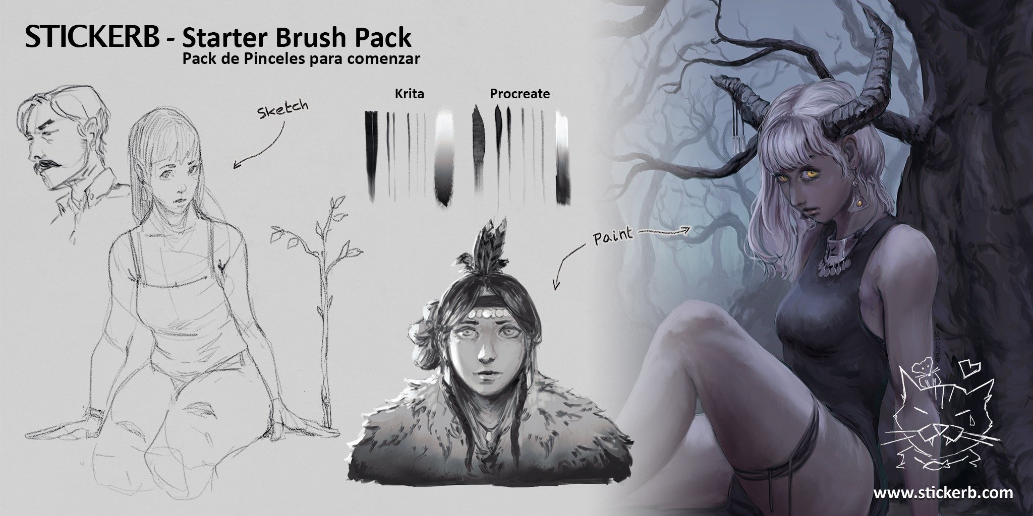 Starter brush pack - pack de pinceles para comenzar