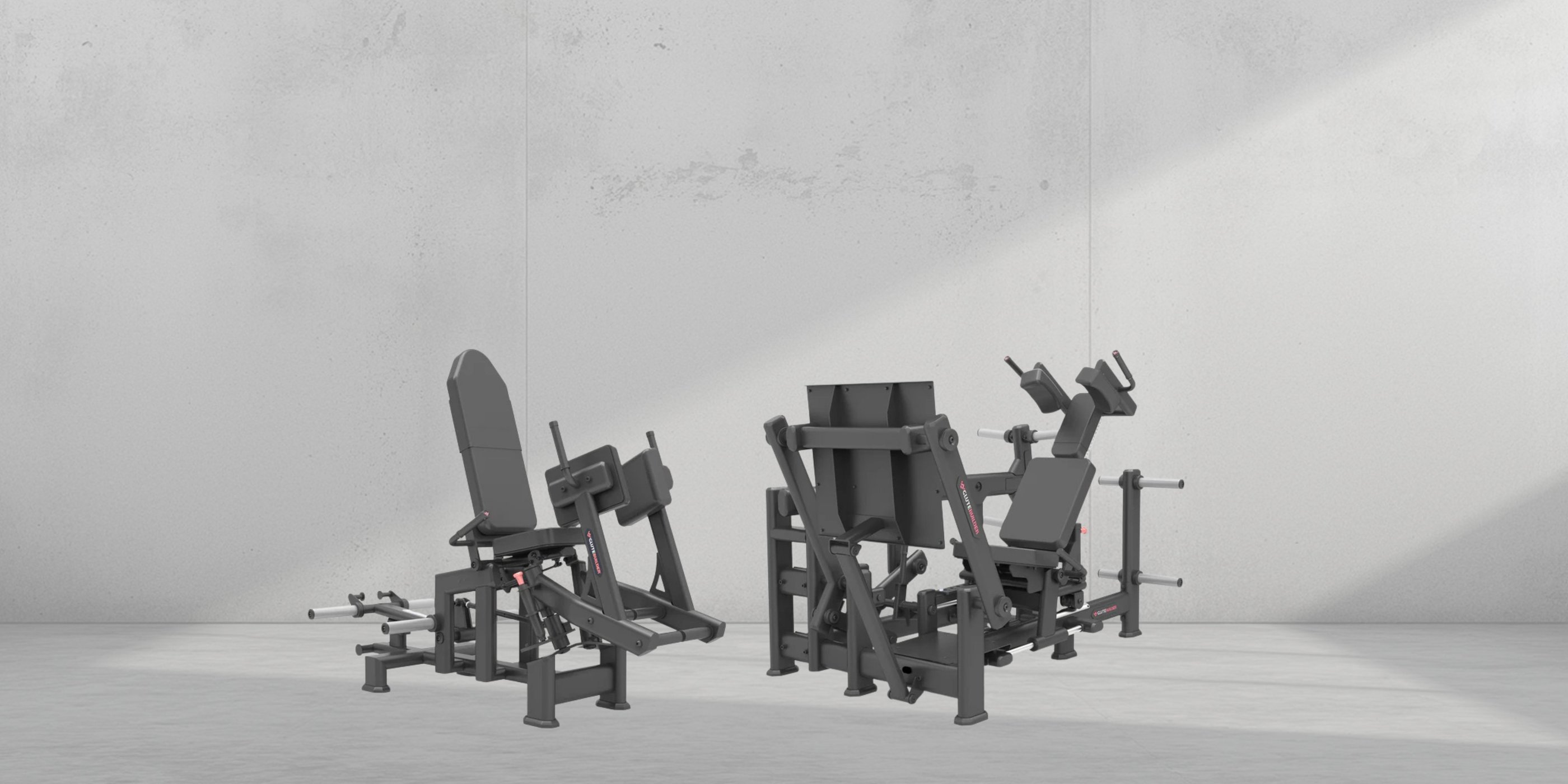 Glute Builder plate loaded glute machines UAE - hip thrust press and squat by FLYWHEEL ME