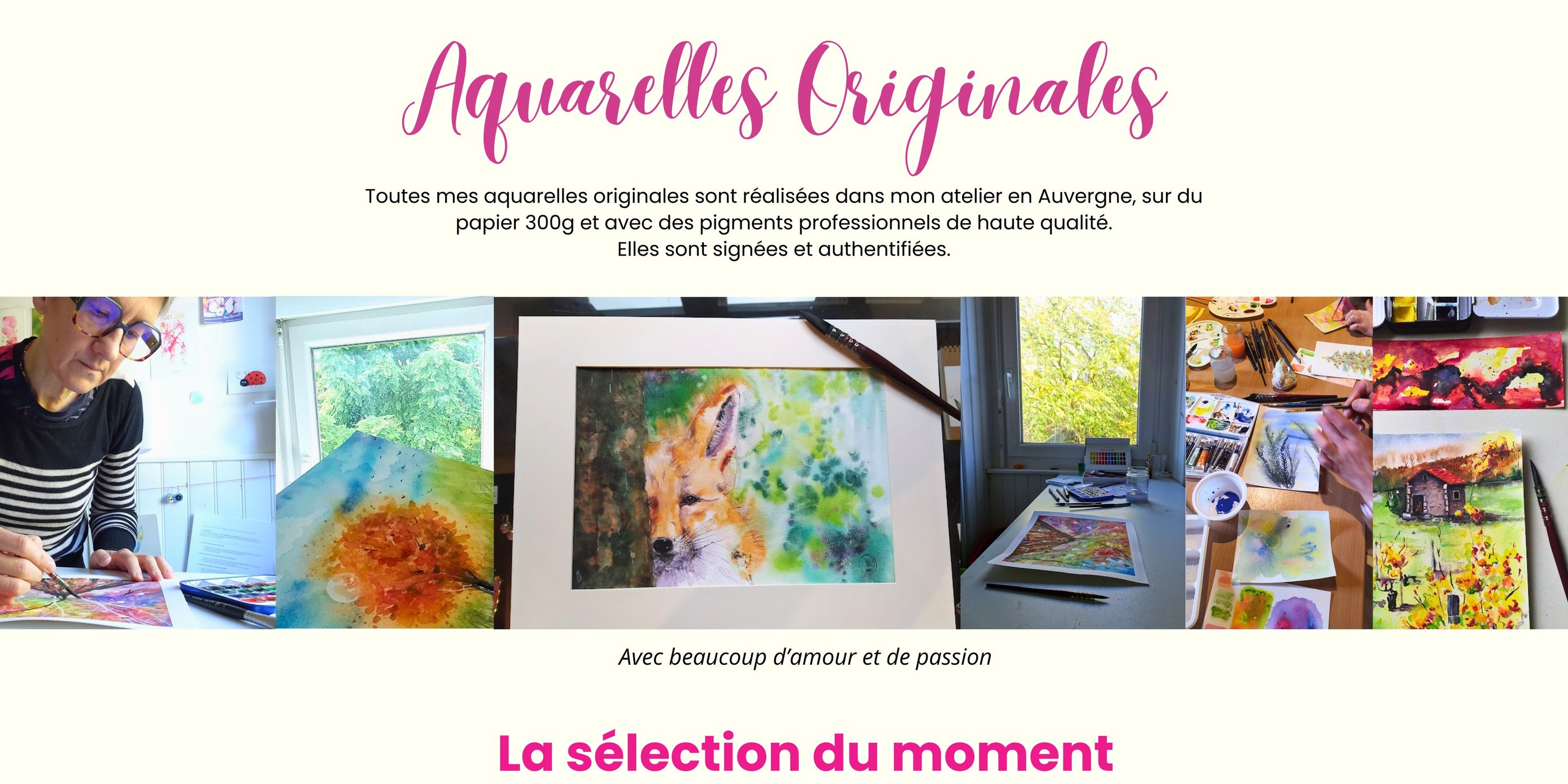 vente aquarelles originales décoration cadeau auvergne artiste française