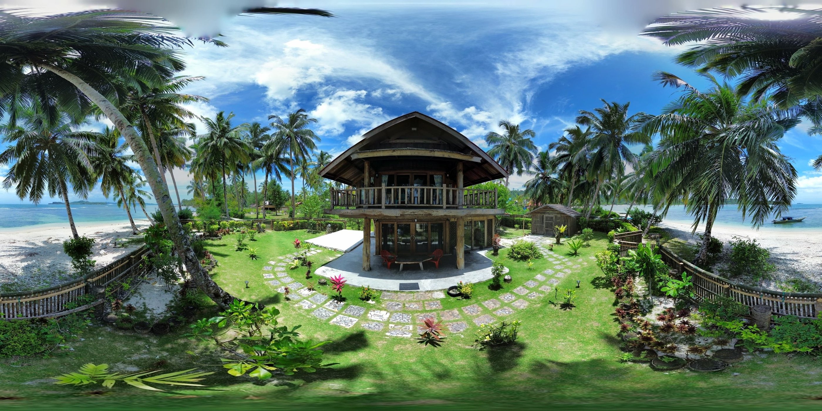 a house with a view of a beach