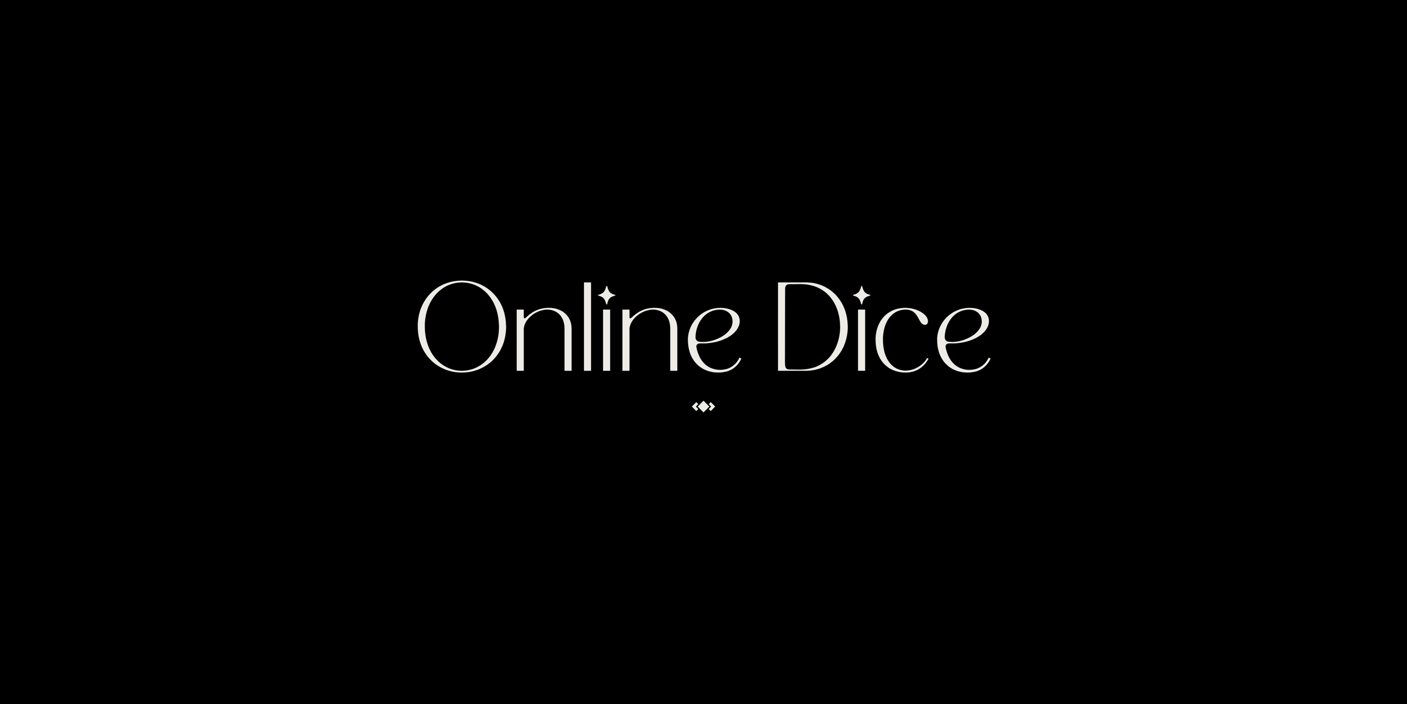 Photo shows the title Online Dice with white letters on a black background.