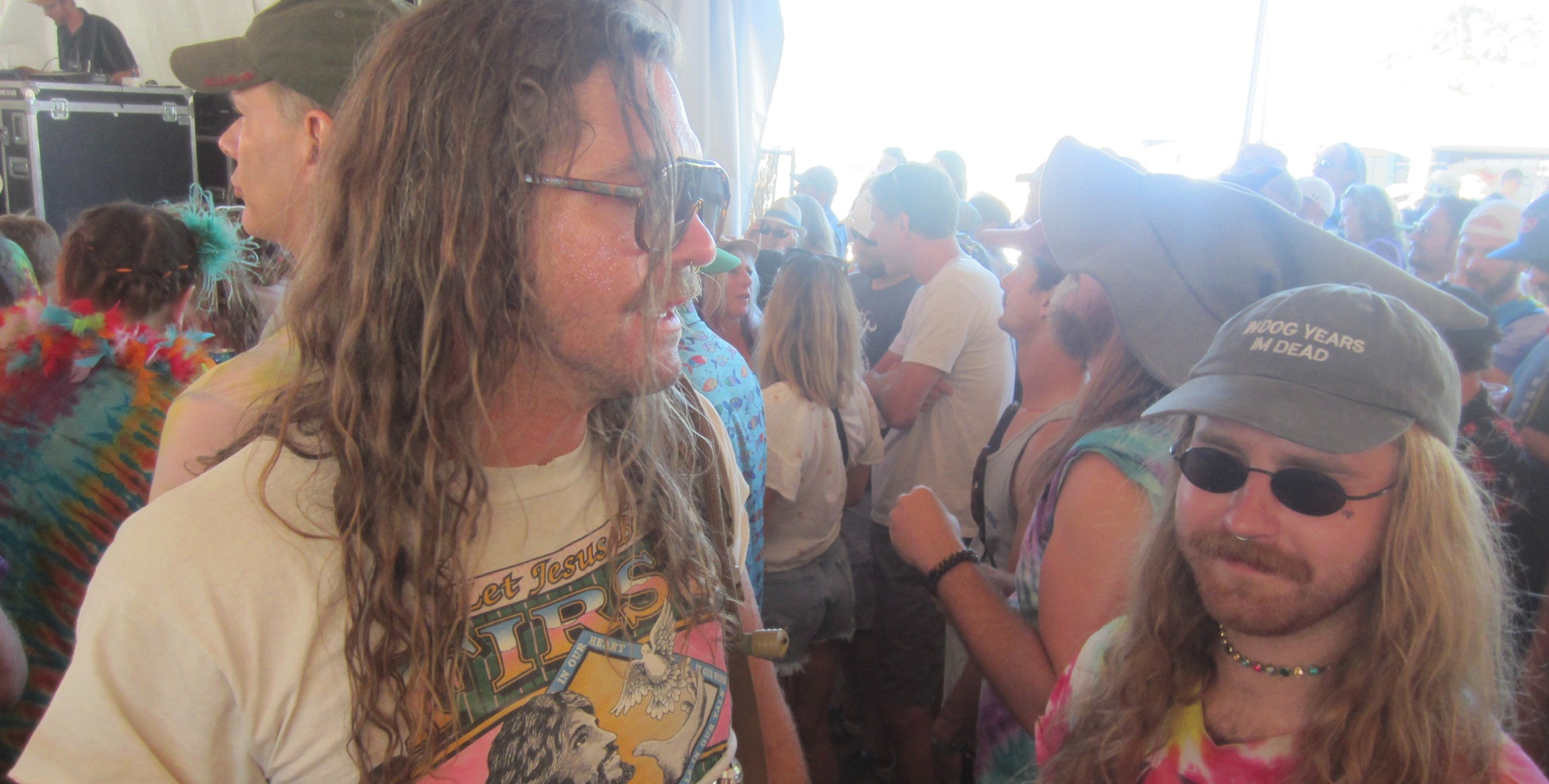 standing in the crowd at a music festival