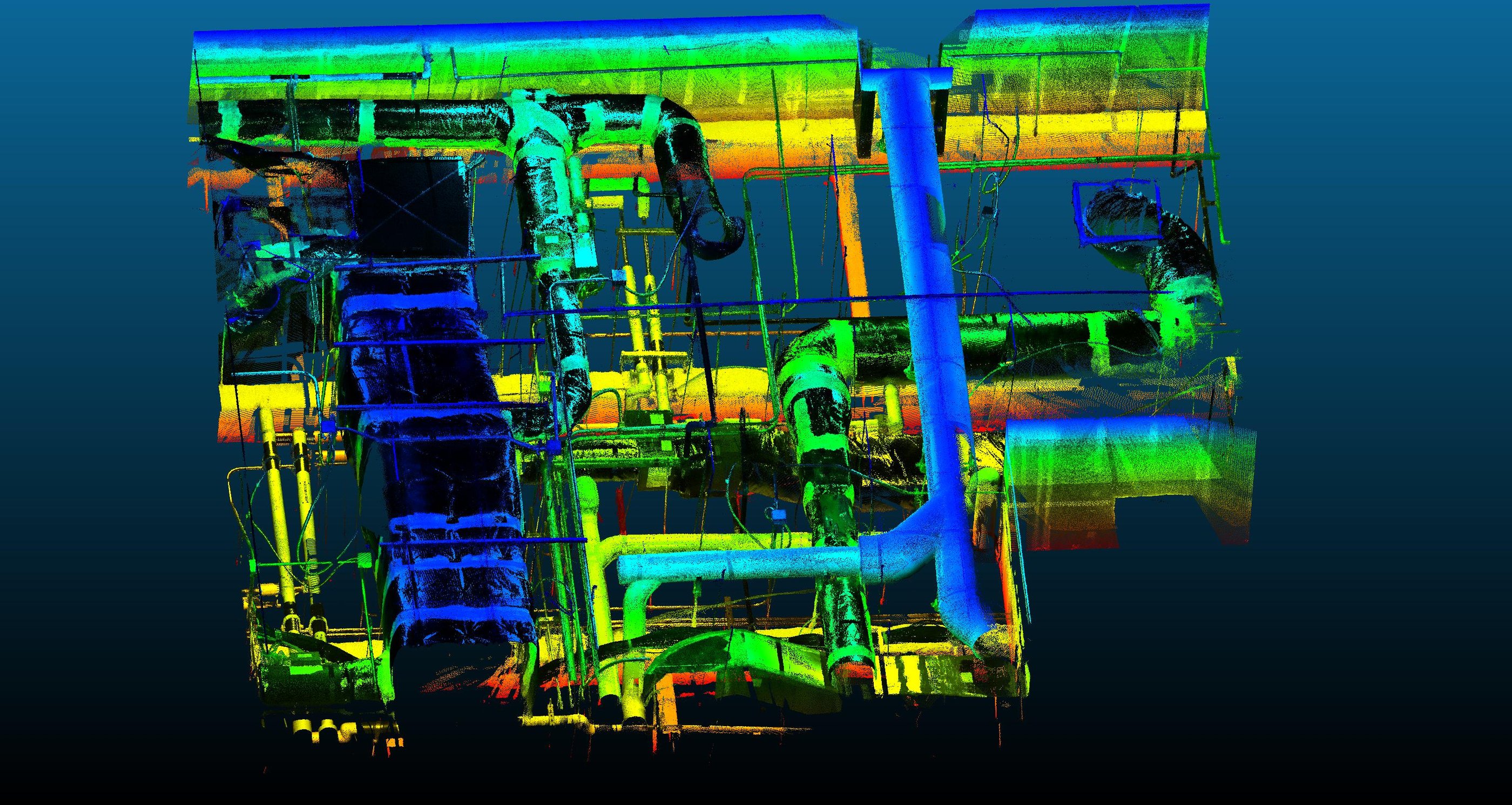 an above ceiling LiDar scan of MEP systems