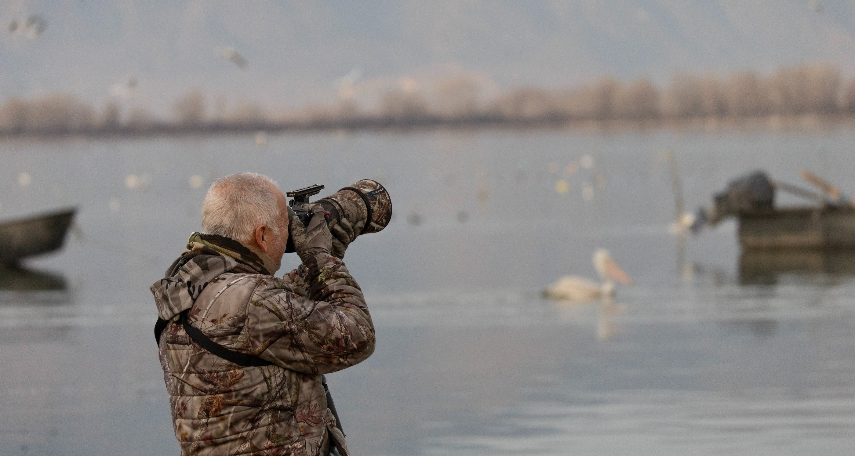 wildlife photographer at lake kerkini