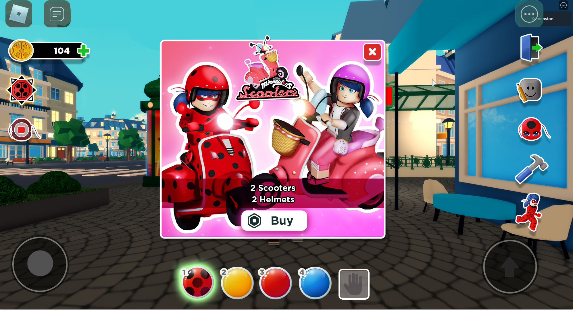 Miraculous Ladybug Roblox in-game popup