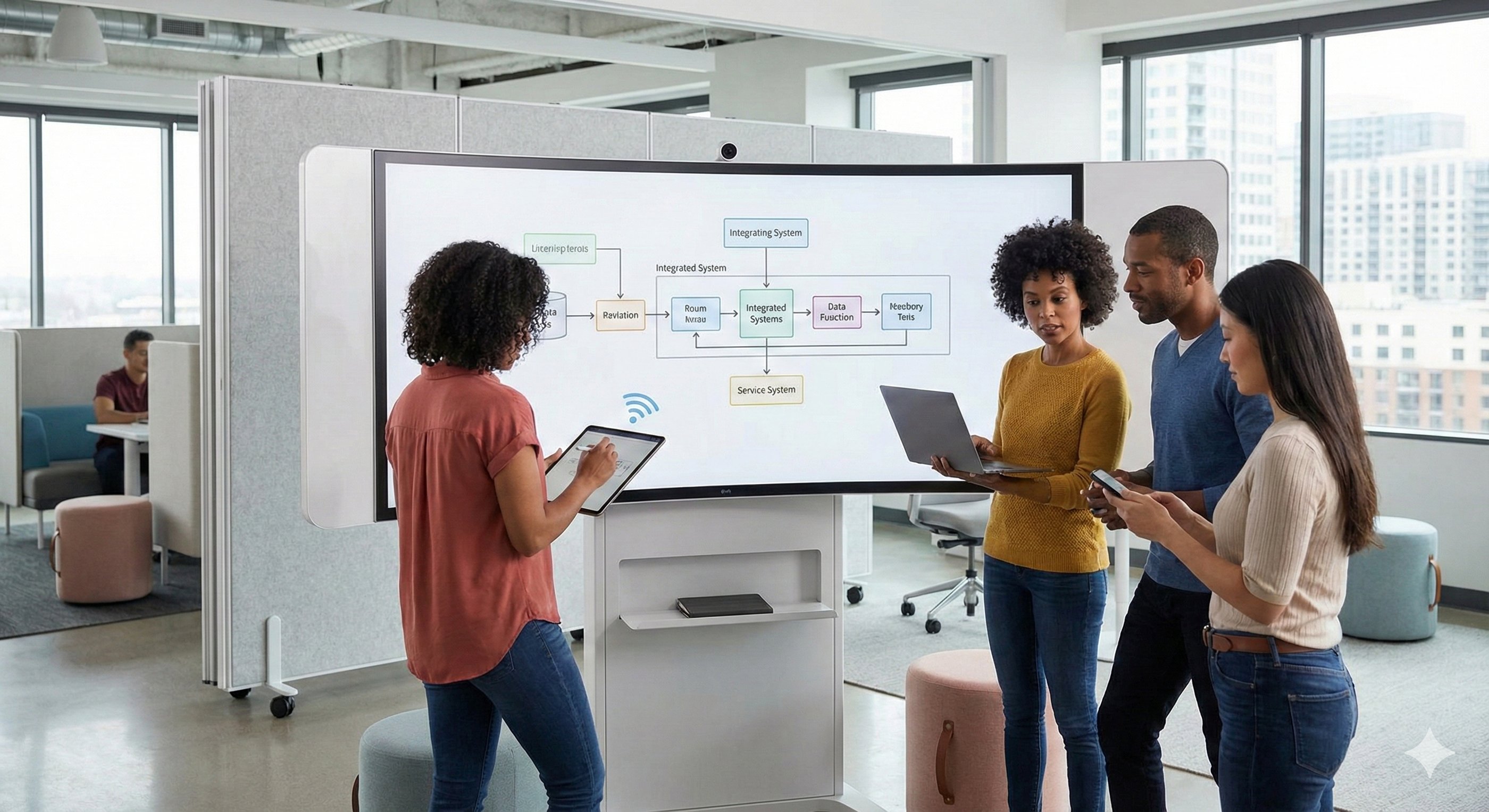 business infrastructure concepts interlocking seamlessly to represent fluid system integration