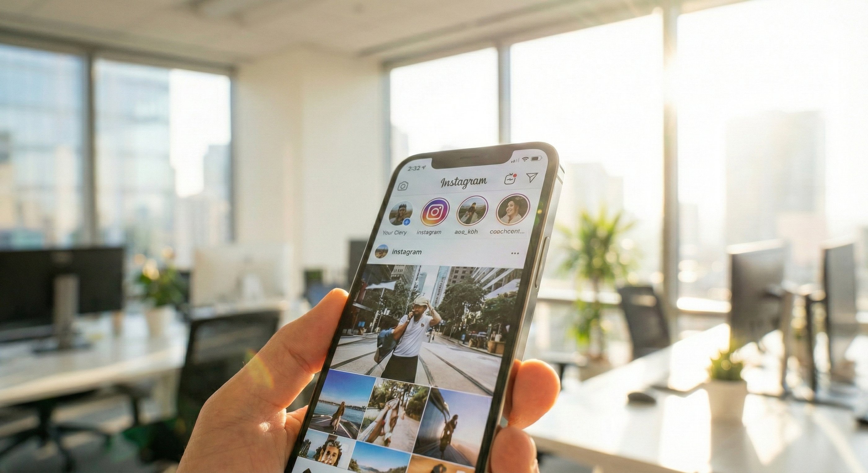 scrolling instagram on my phone