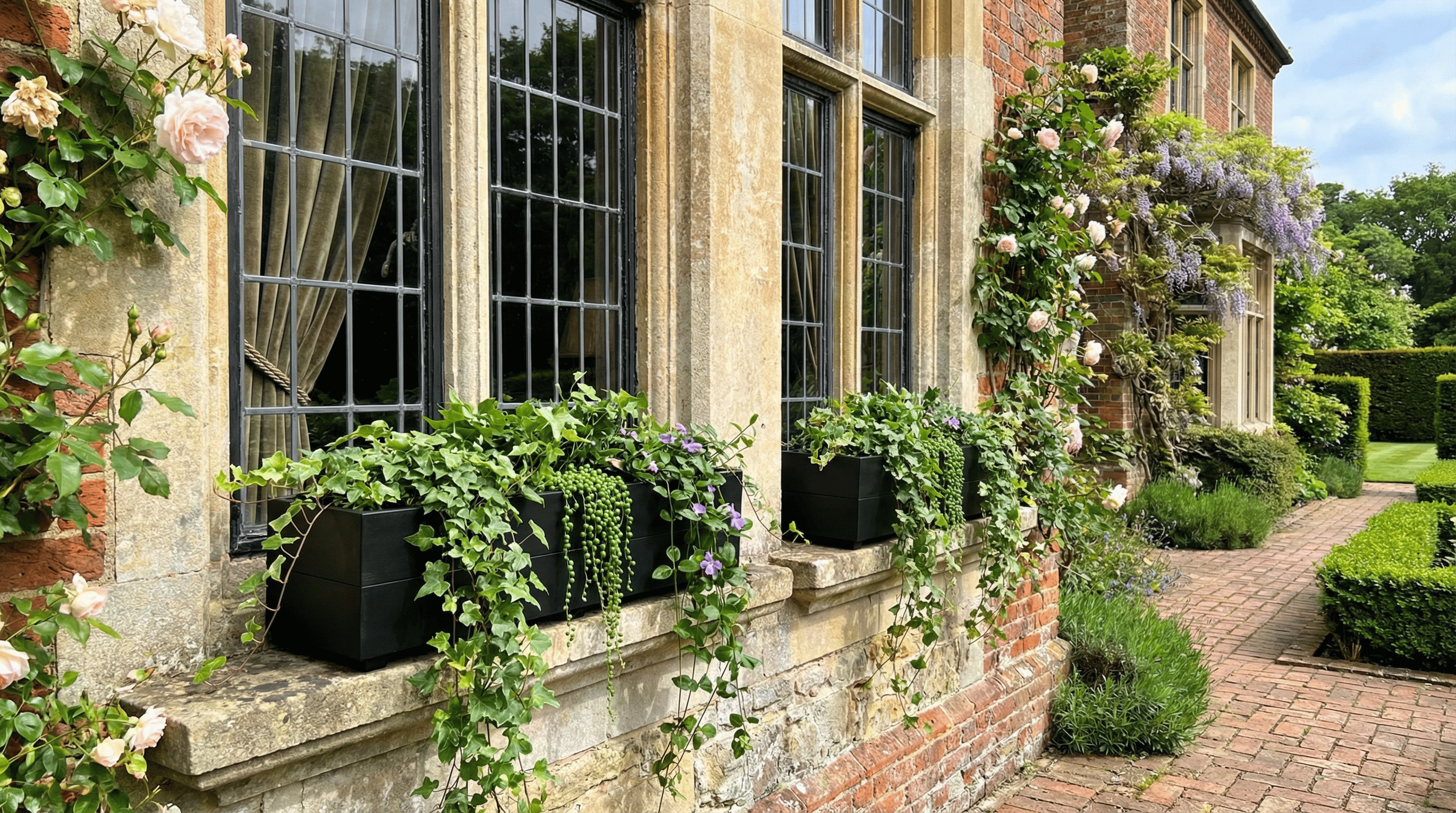 Window box flower planter made to size painted in colour bespoke size trough planter