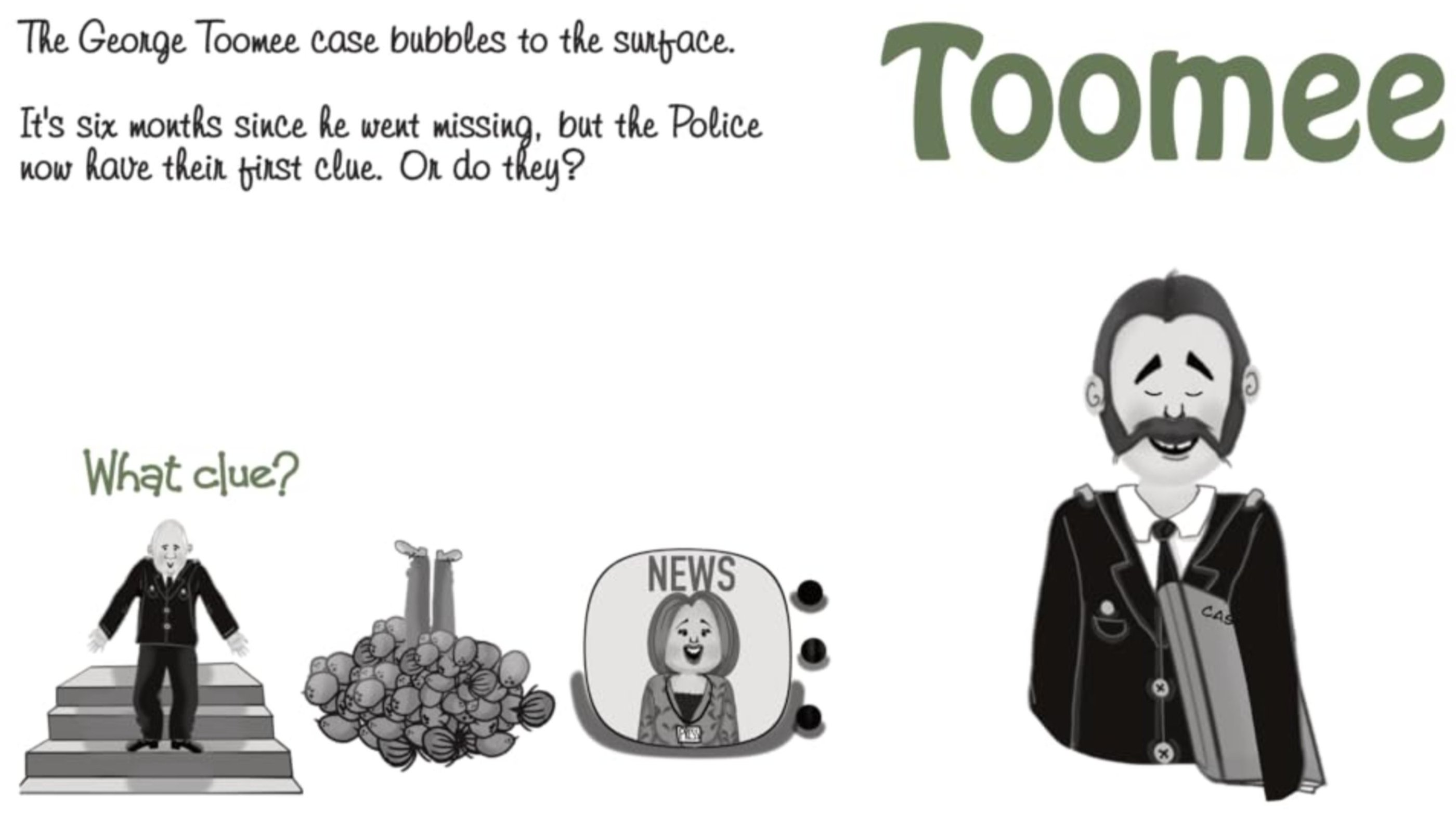 a cartoon character with a man in a suit and a woman on tv