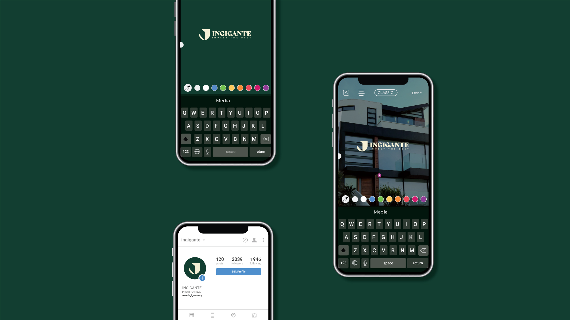 a number of different types of apps on a green background