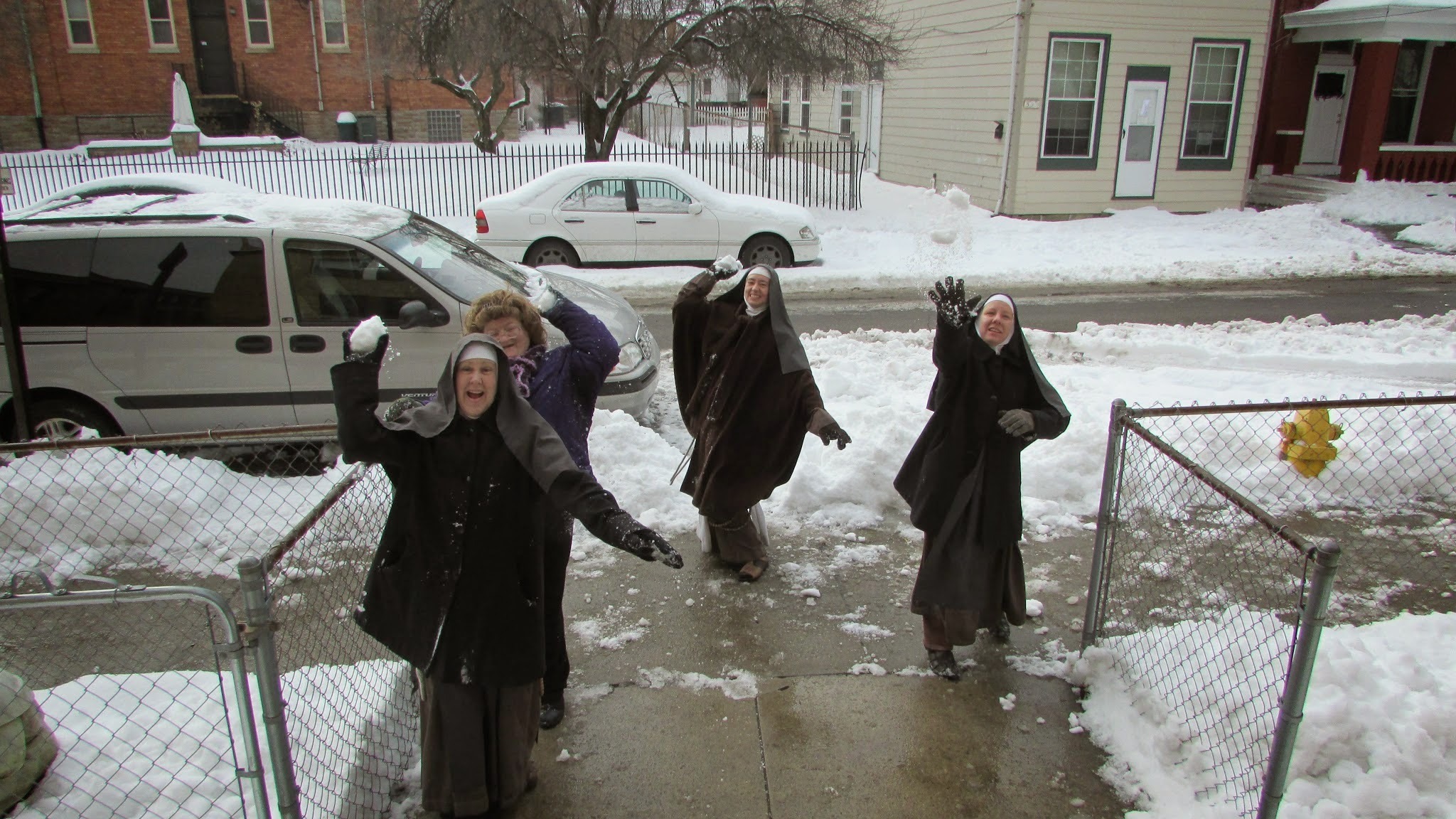 Franciscan Daughters of Mary; Snowball fight!