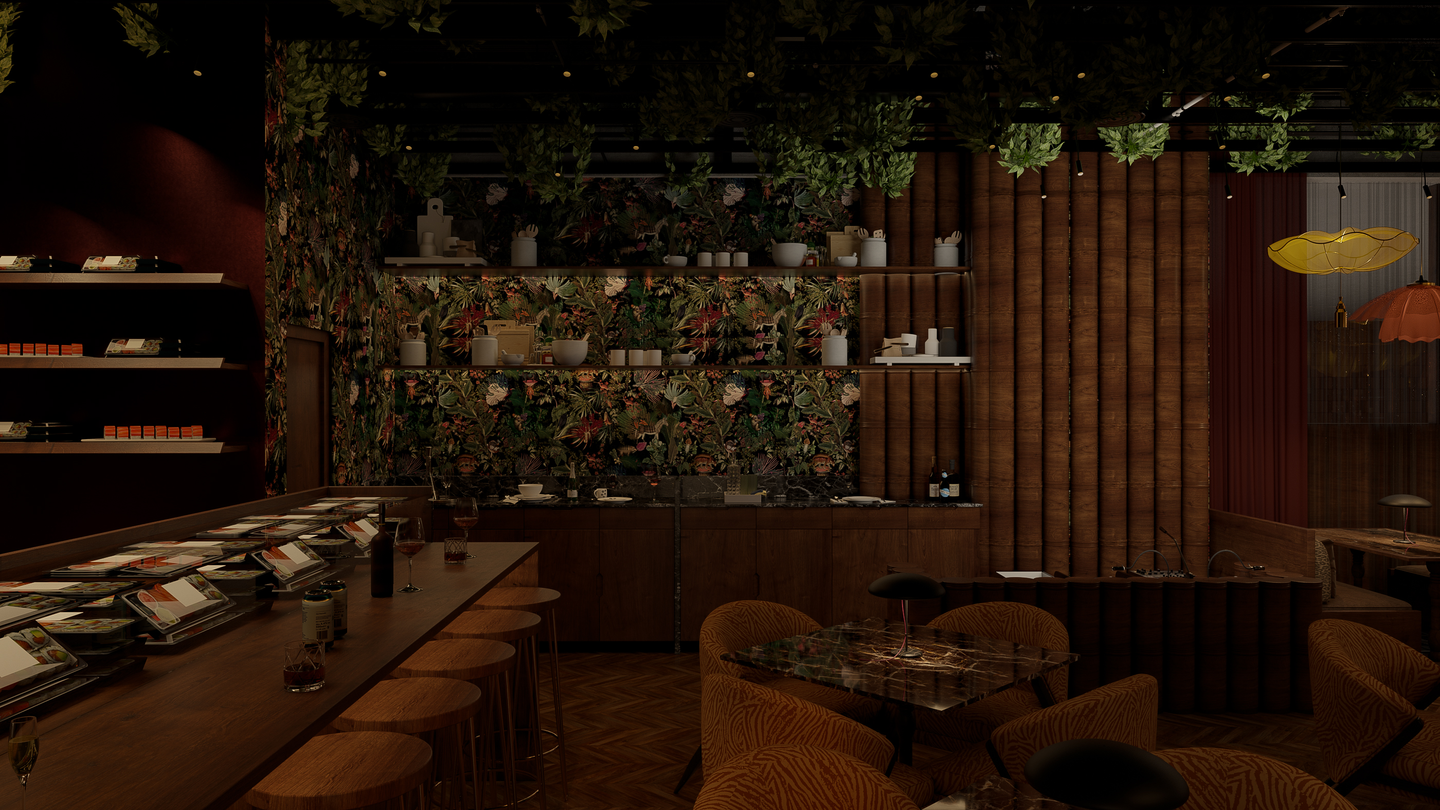 Luxury bespoke shelving unit detail Dubai UAE