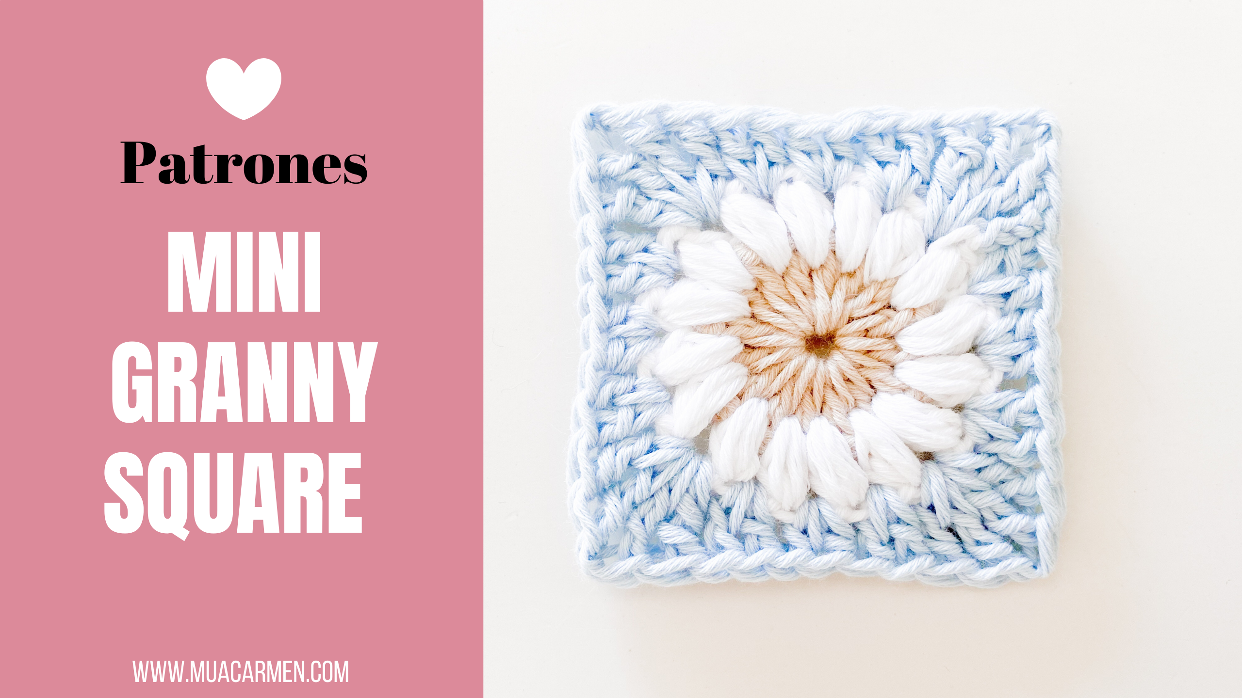 tutorial de mini granny square de crochet