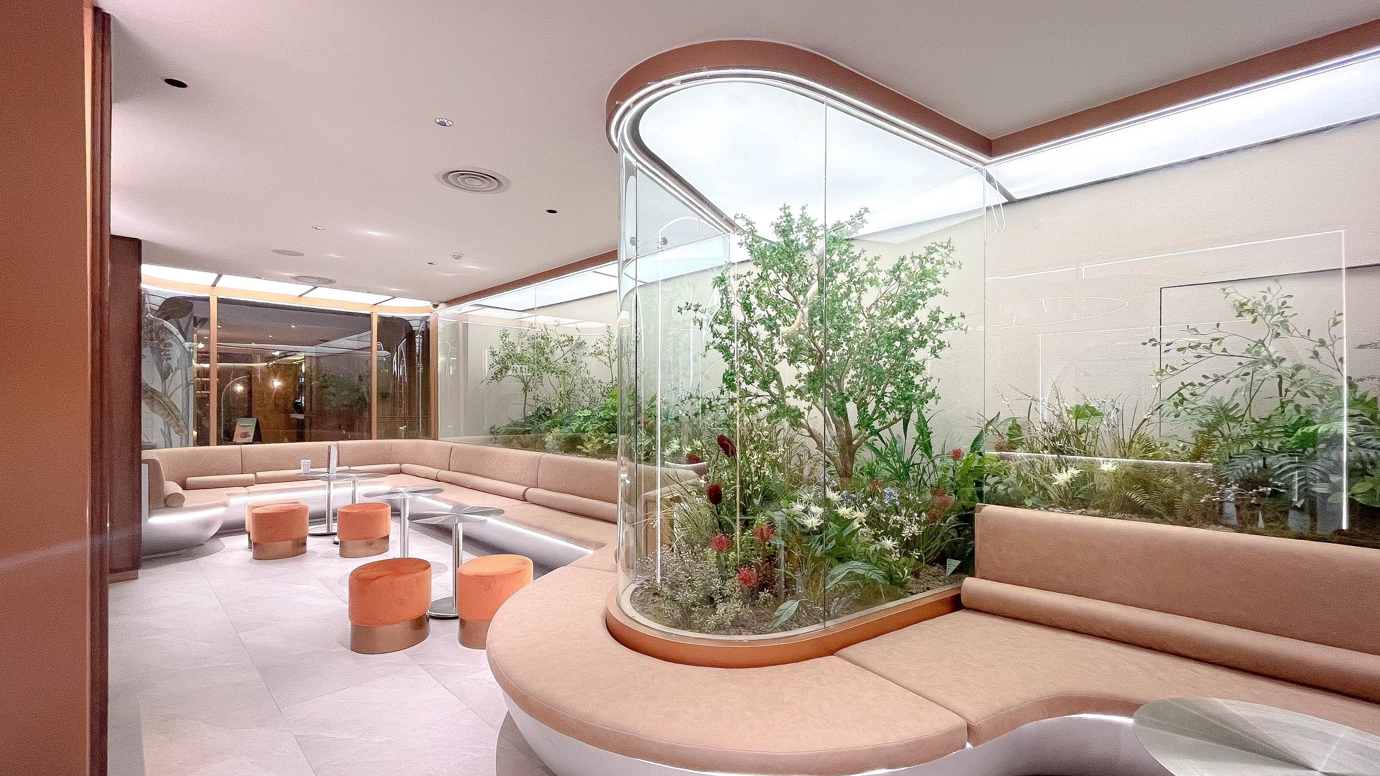 Indoor terrarium and landscape styling for Juno Hair Salon by Lana Design Studio.