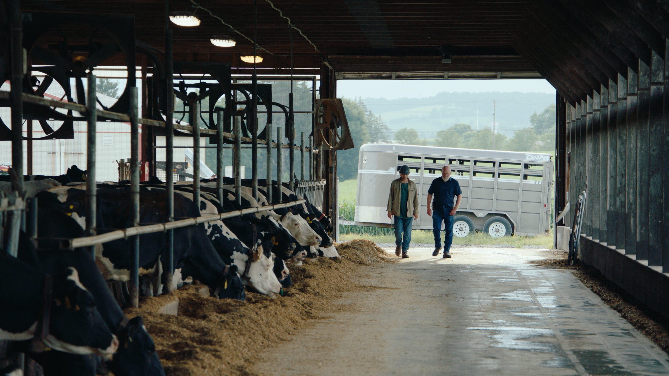 two generations of a farm family