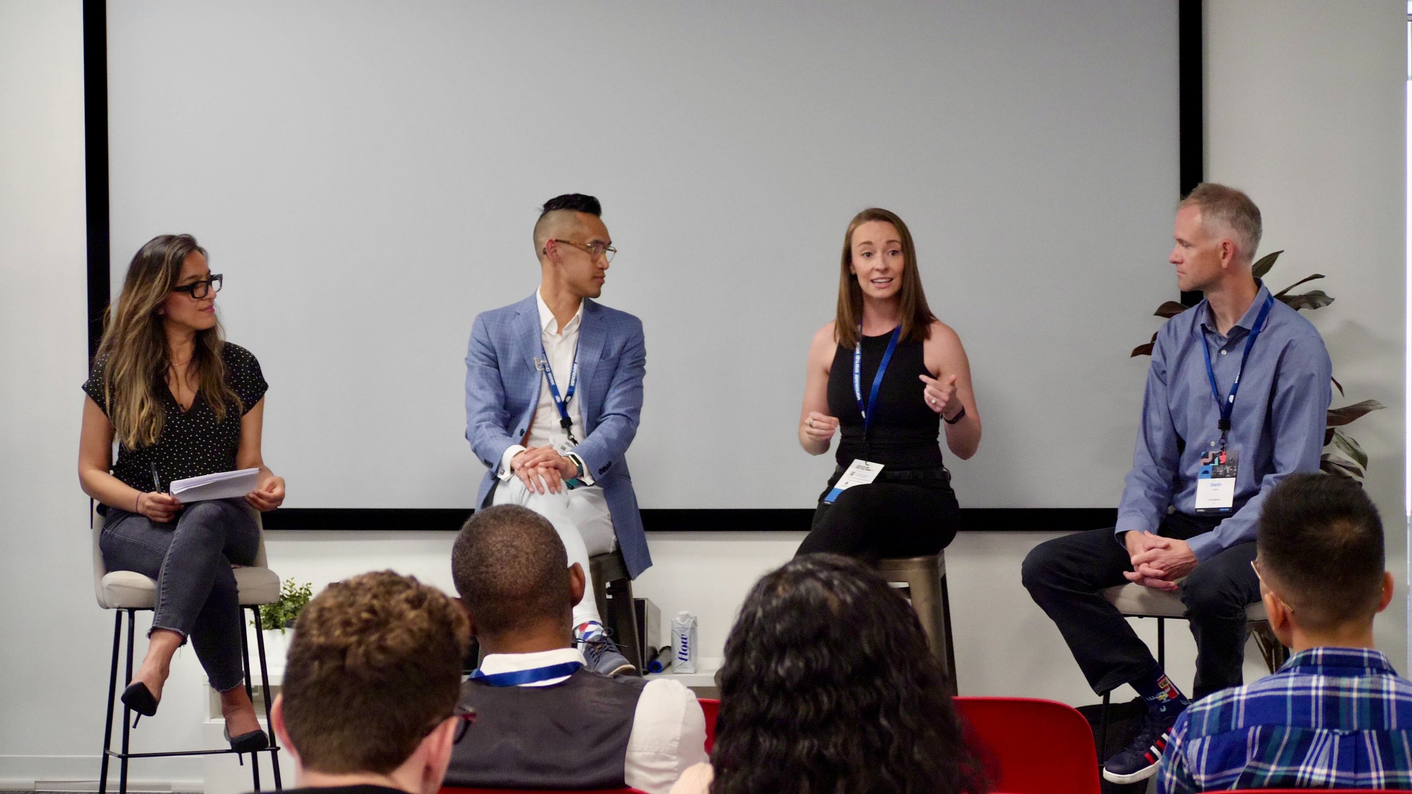 Tanessa speaking at Vancouver Startup Week, 2023  Health, Hustle and Sustainable Performance panel