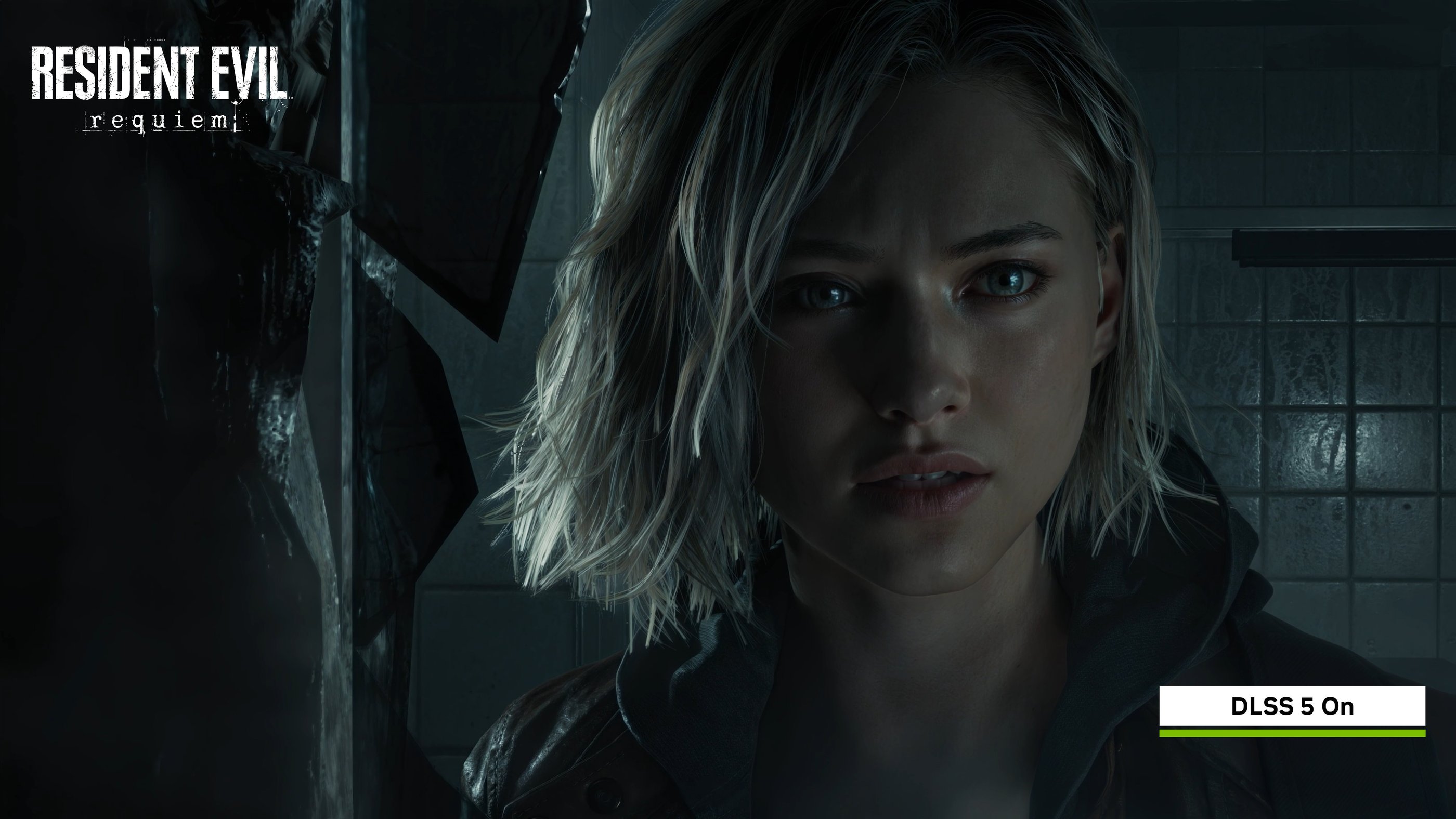 Screenshot from Resident Evil Requiem with DLSS5 applied to the character.