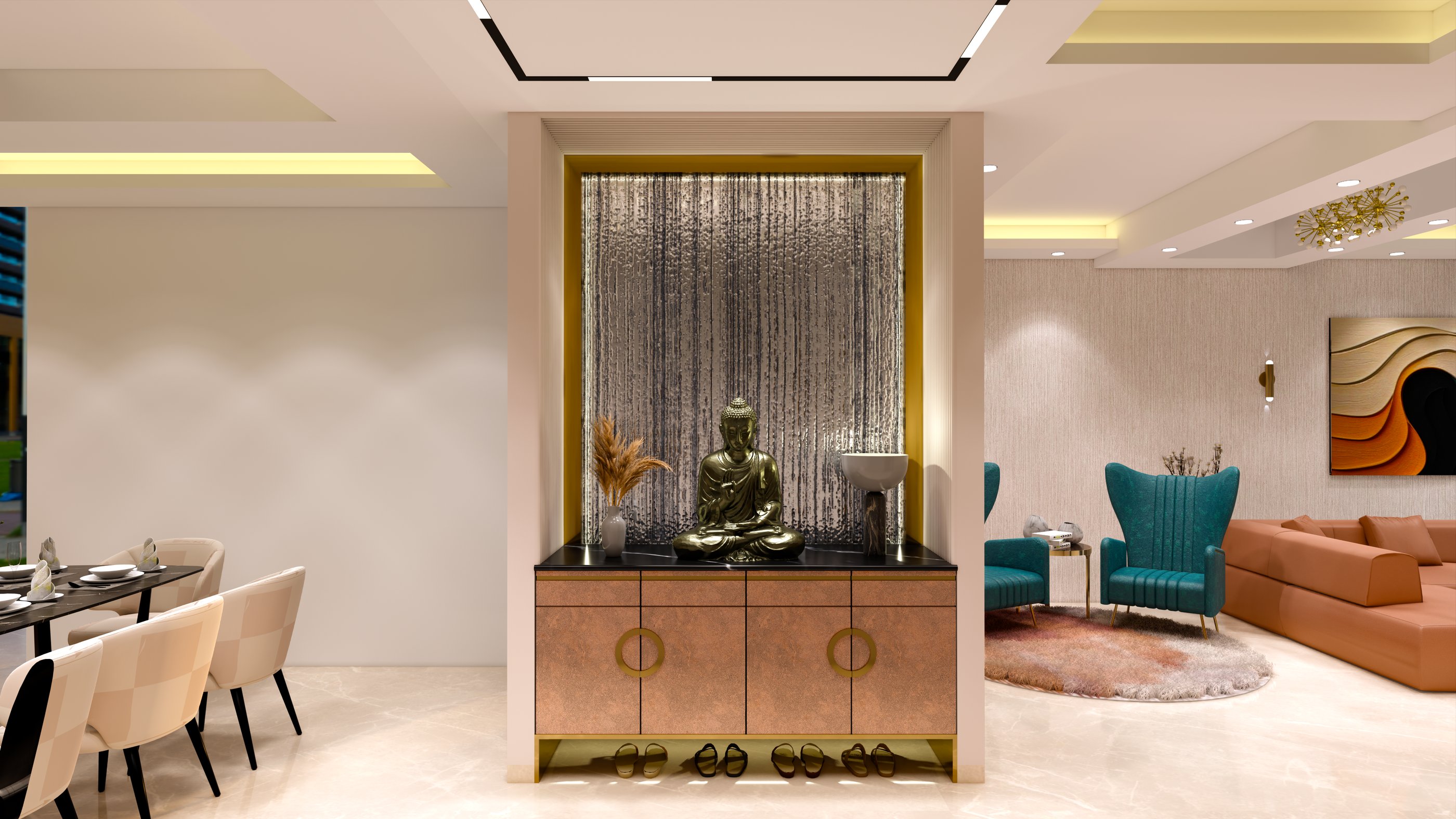 Interior Design - Budha Statue at Entrance Foyer