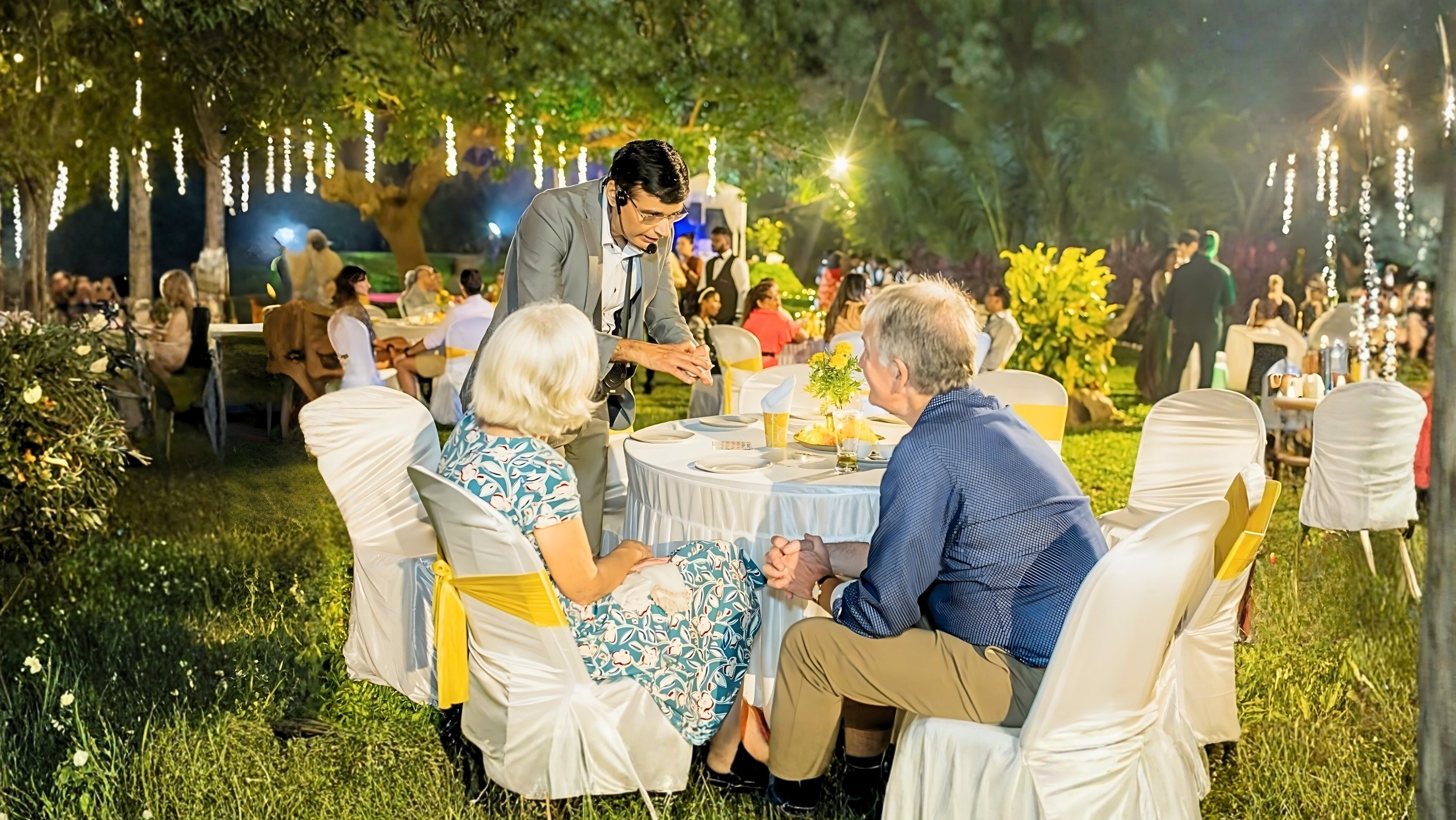 Performing magic show for wedding event