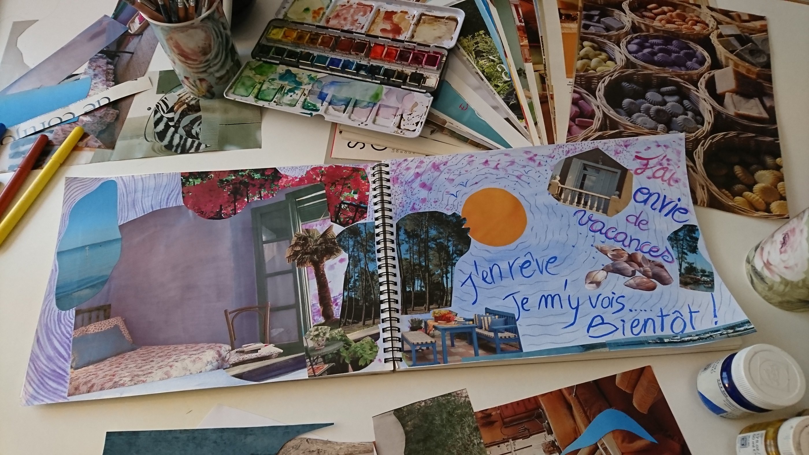 Page d'un carnet creatif avec l'approche narrative