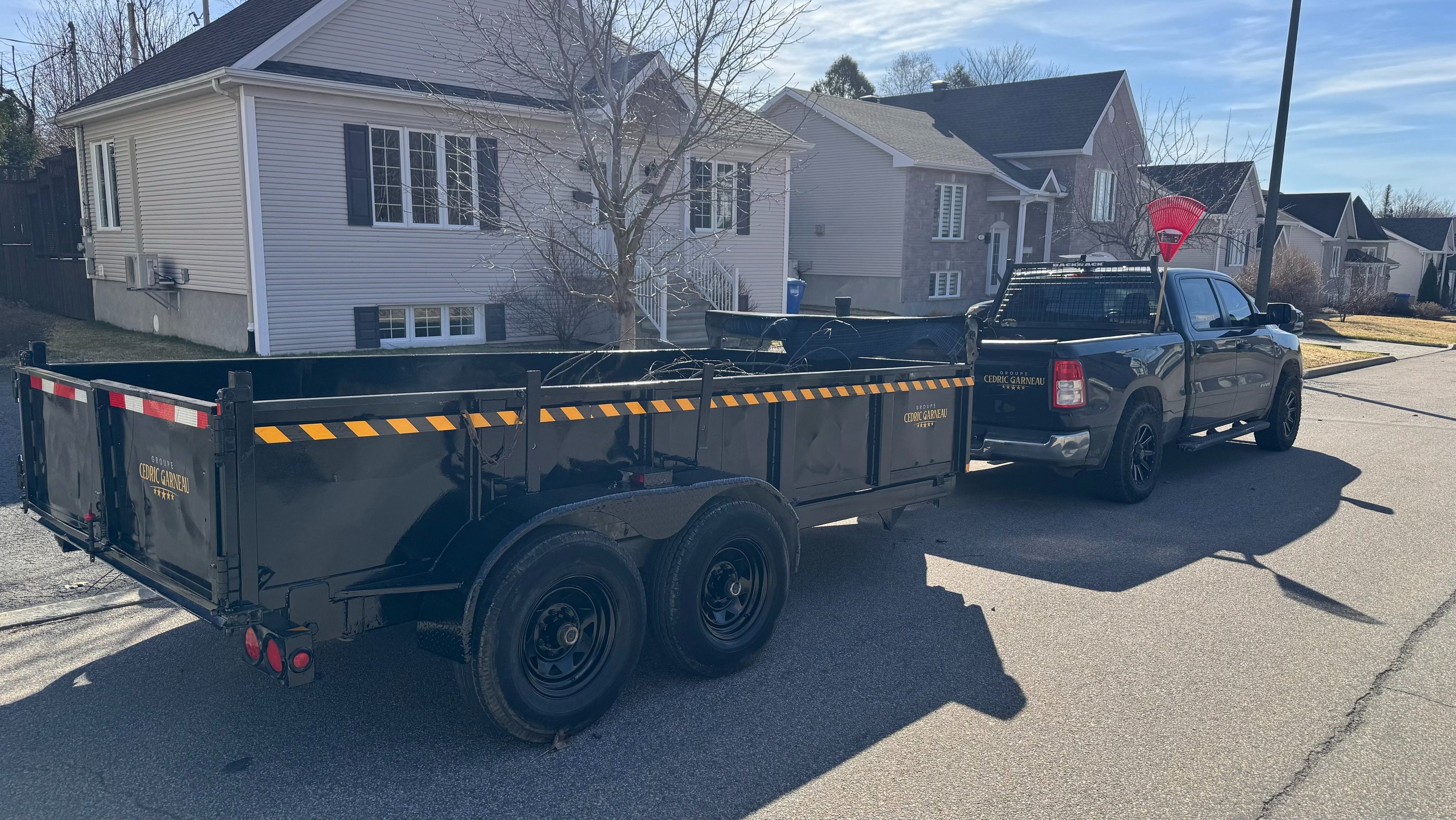 a truck with a trailer attached to it