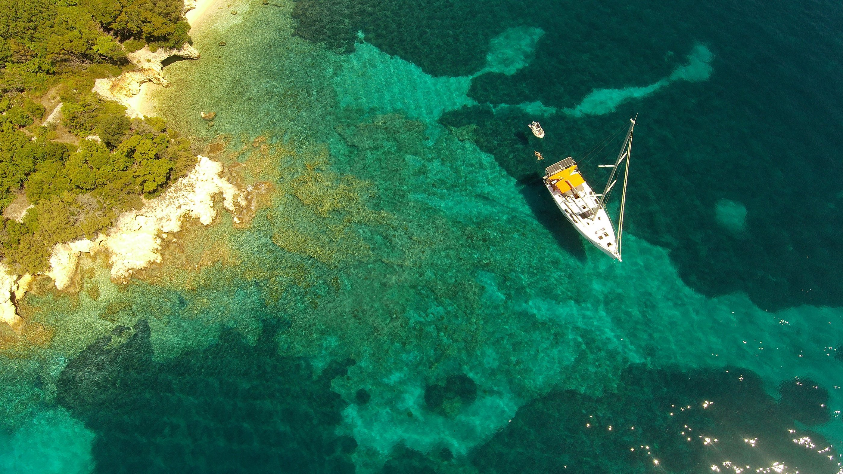Beautiful aerial drone images of sail yachts
