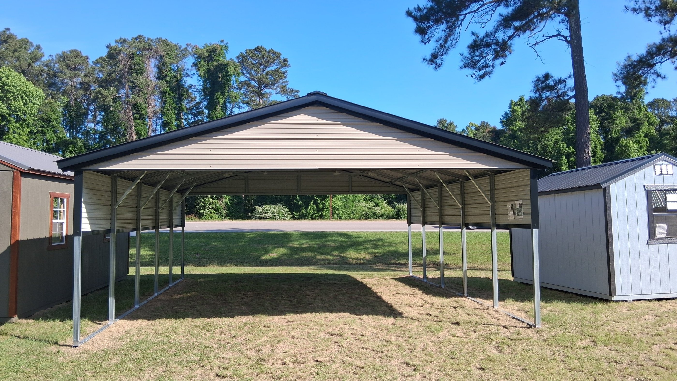 Two-car carport custom design by PVBMC
