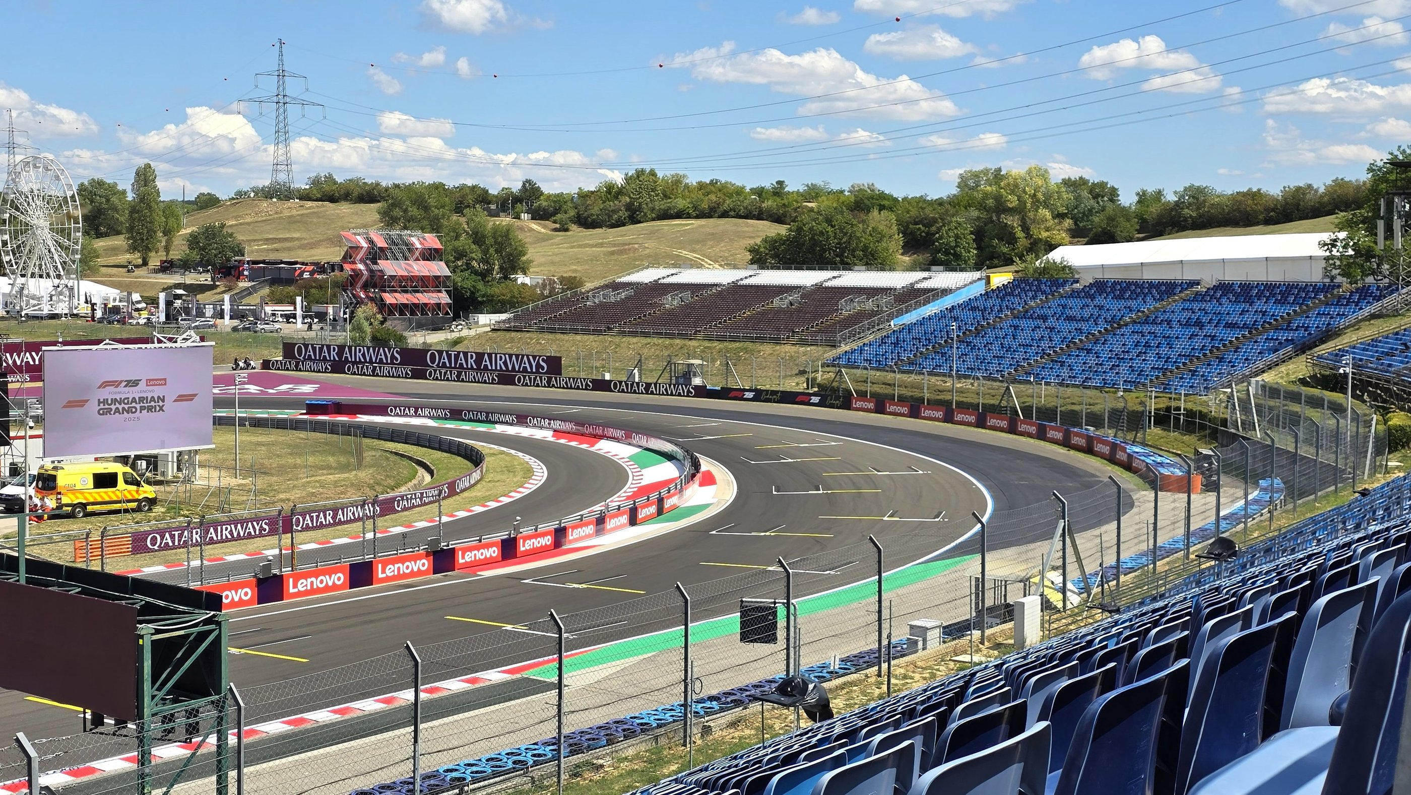 Hungaroring widok z trybun na zakręt 14