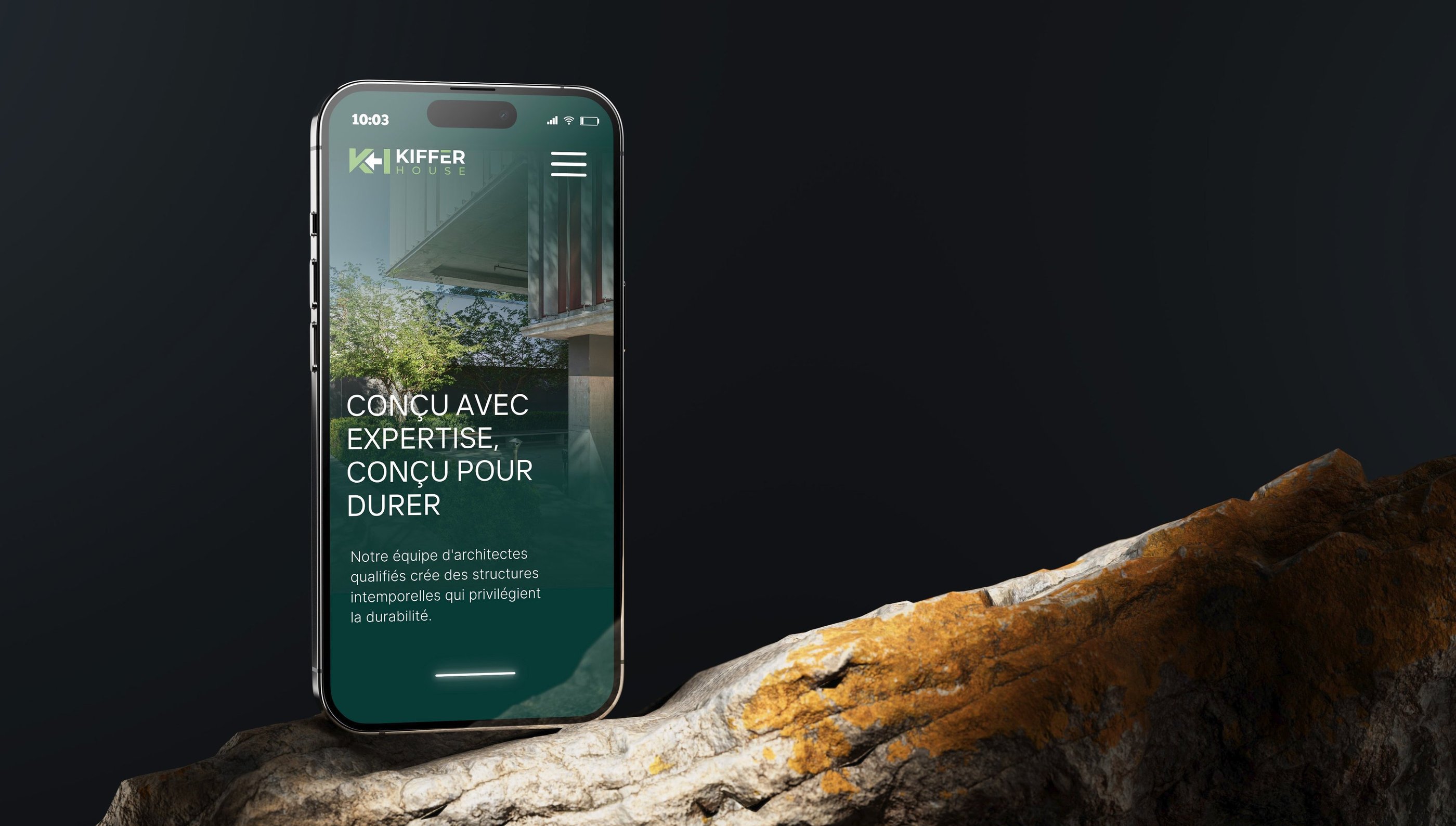 identité visuelle sur téléphone mobile pour architectes