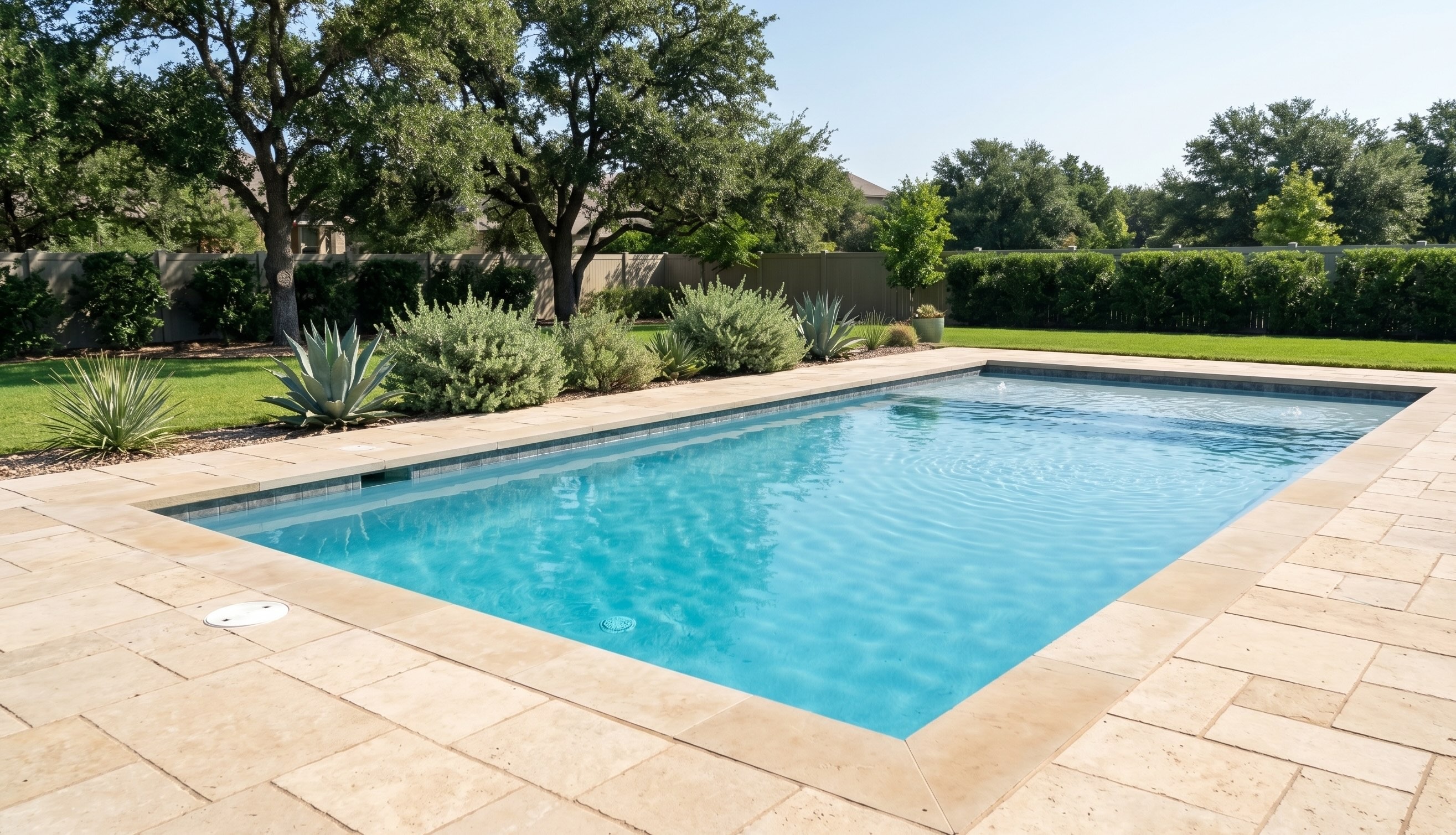 Steady clear pool water after plumbing and valve repair in Round Rock TX