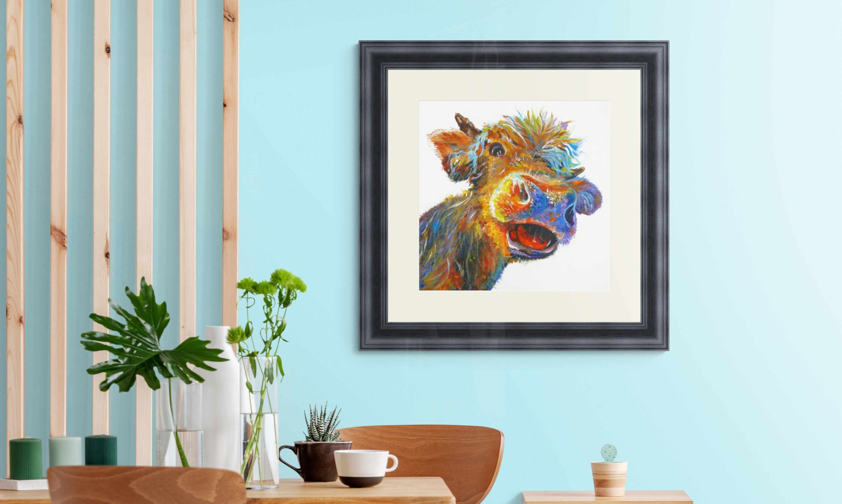 Hattie the happy cow wall print