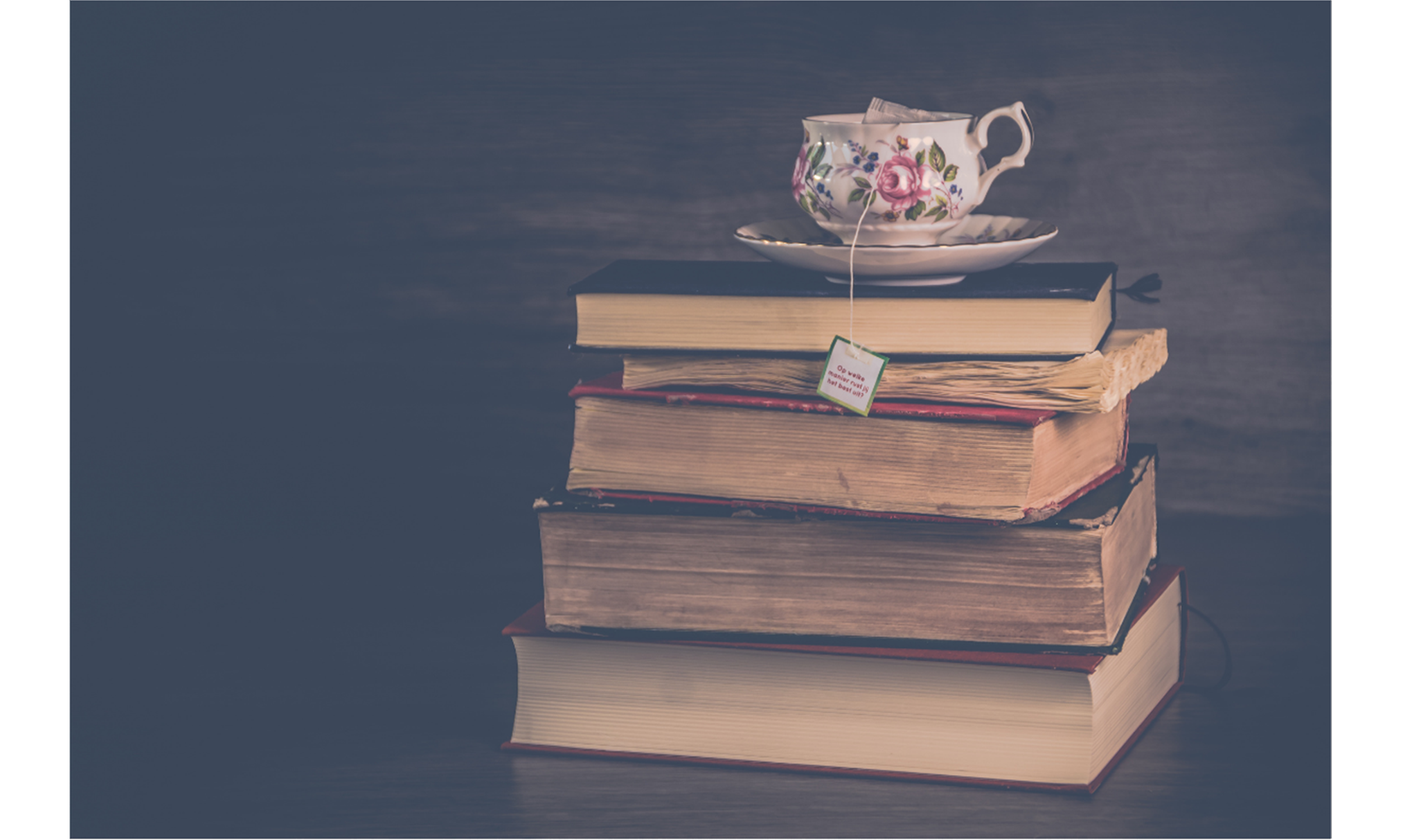 Stack of Books with Tea - Vastly Epic Publishing