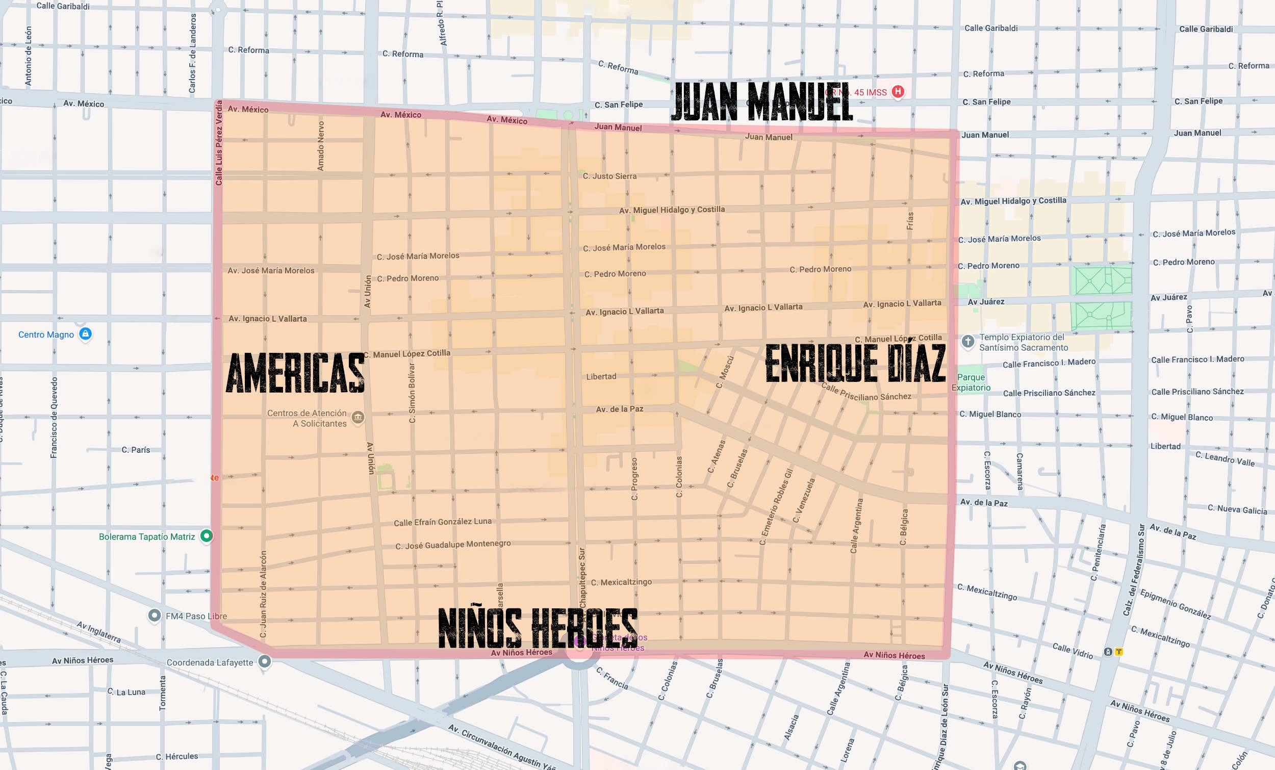 Mapa de zona de cobertura