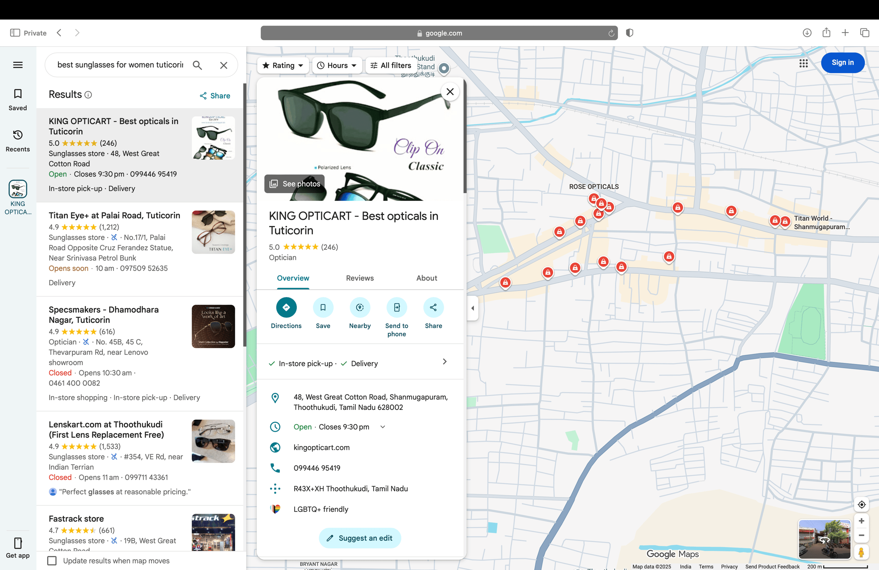 King OpticArt dominating local search with AI SEO by Digital With Dhana