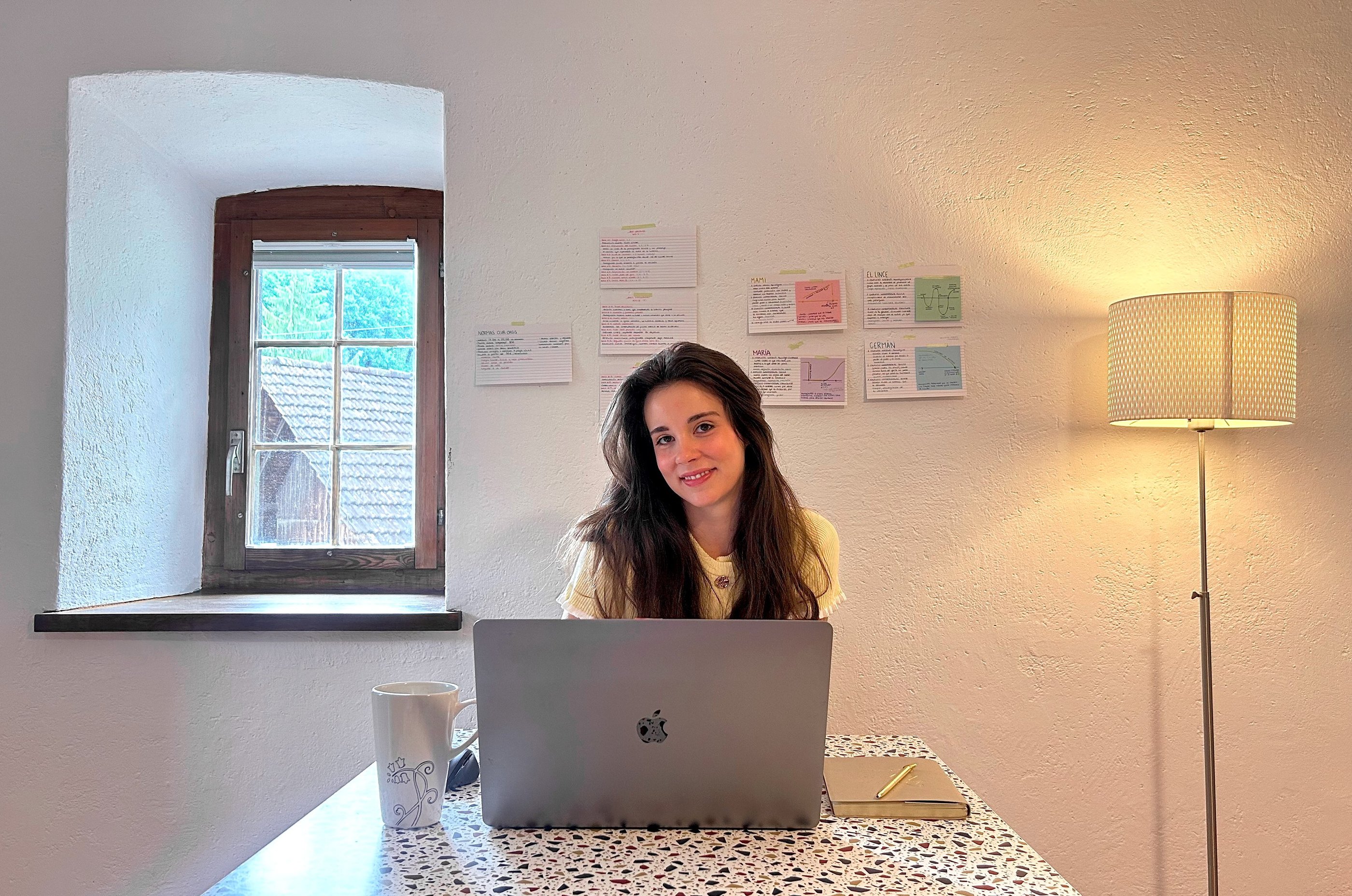 Maria Caminal working on Women of Ice