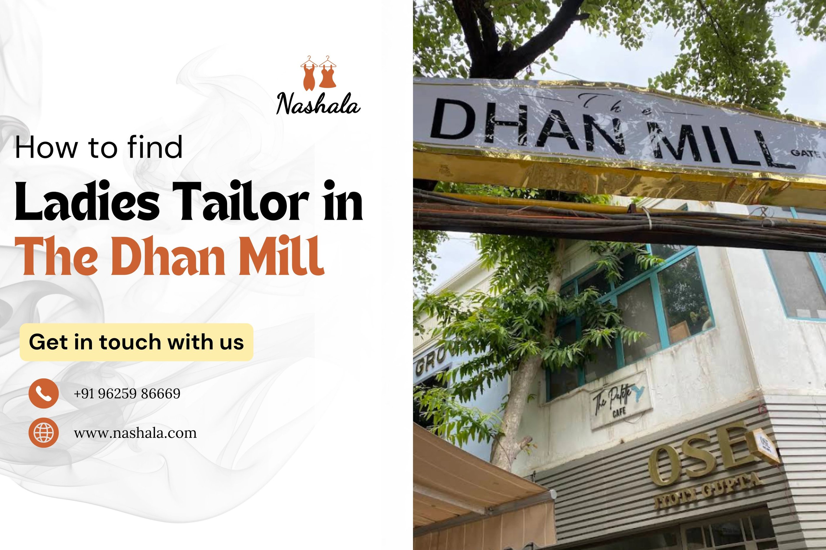 Find a professional ladies tailor in The Dhan Mill compound featuring custom tailoring services by Nashala.