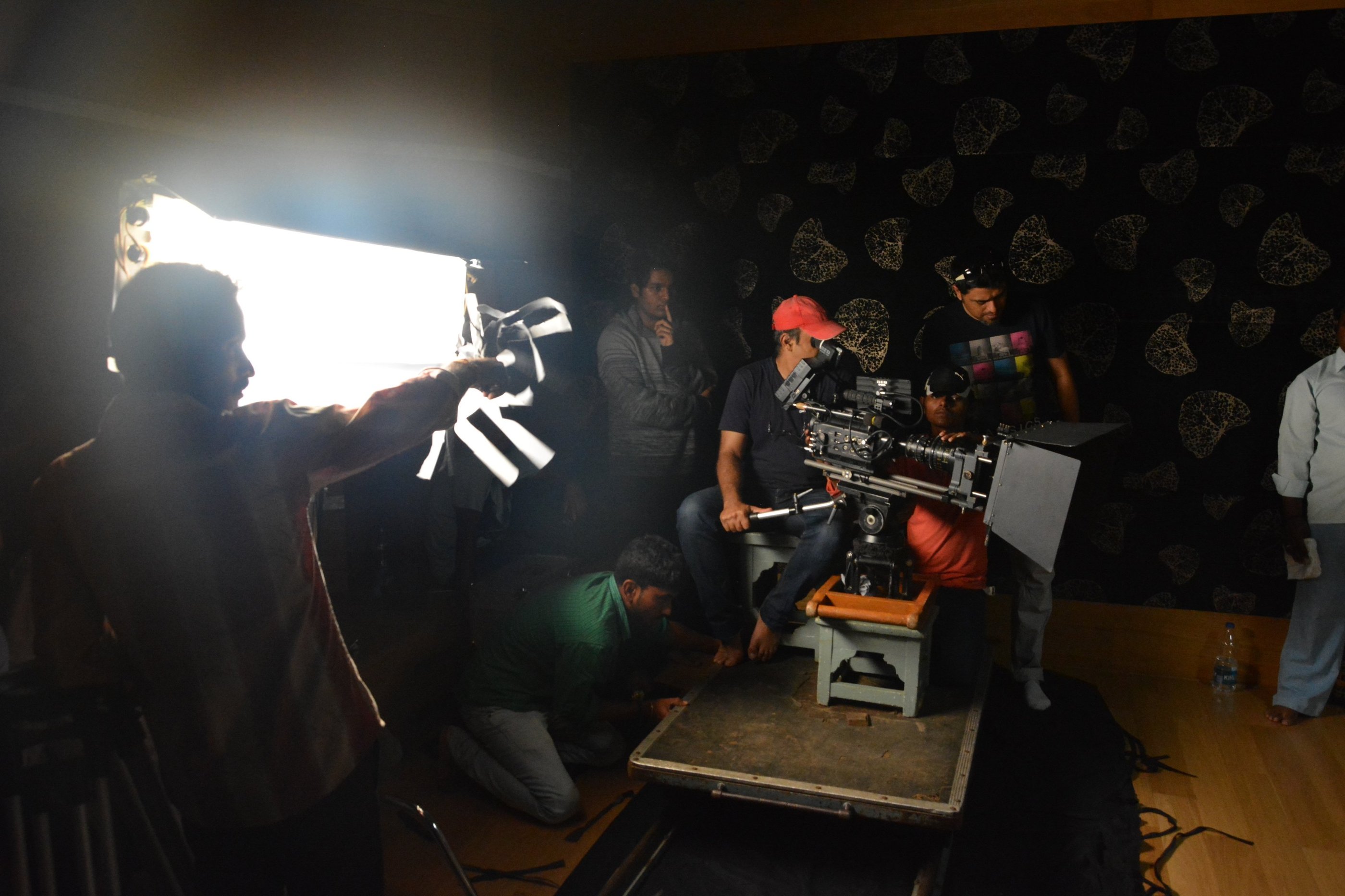 Himayath Khan and camera man filming an advertisement