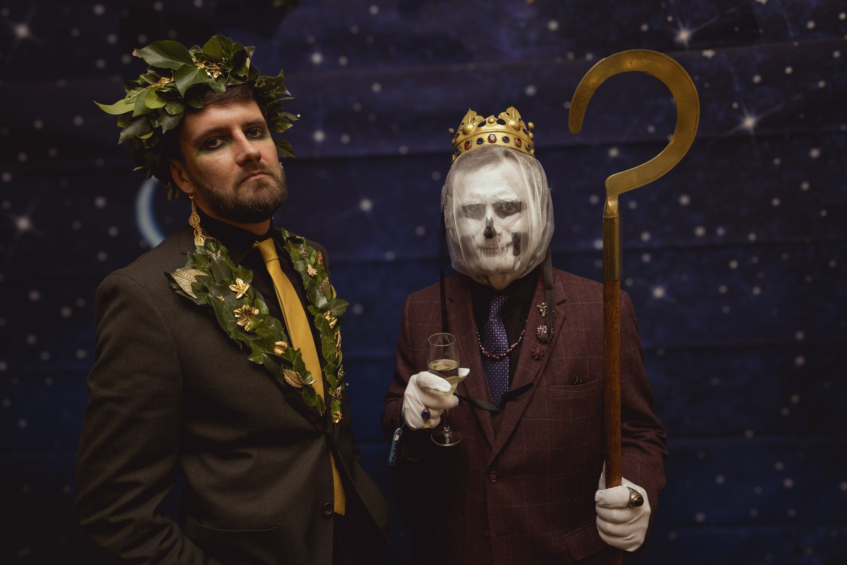 Directors James Syrett (left) and James D. Wenn (right) in costume at the Enchanted Winter Ball 2024