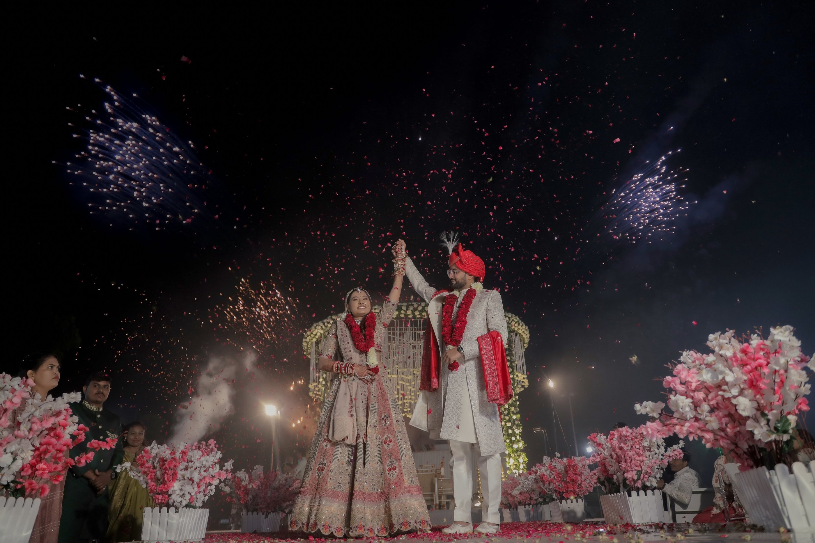 Best Wedding Moment Bride And Groom Photography in mandap R&D bridal makeup vadodara