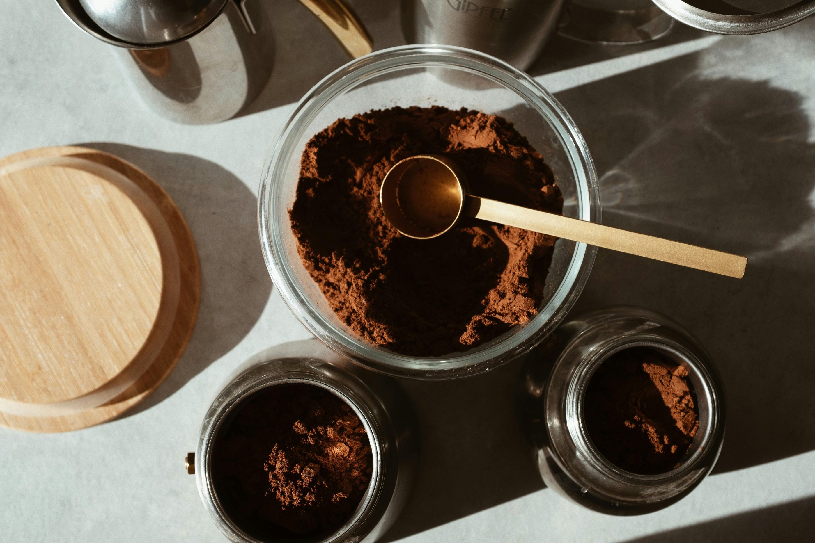 upcycled coffee grounds in a jar