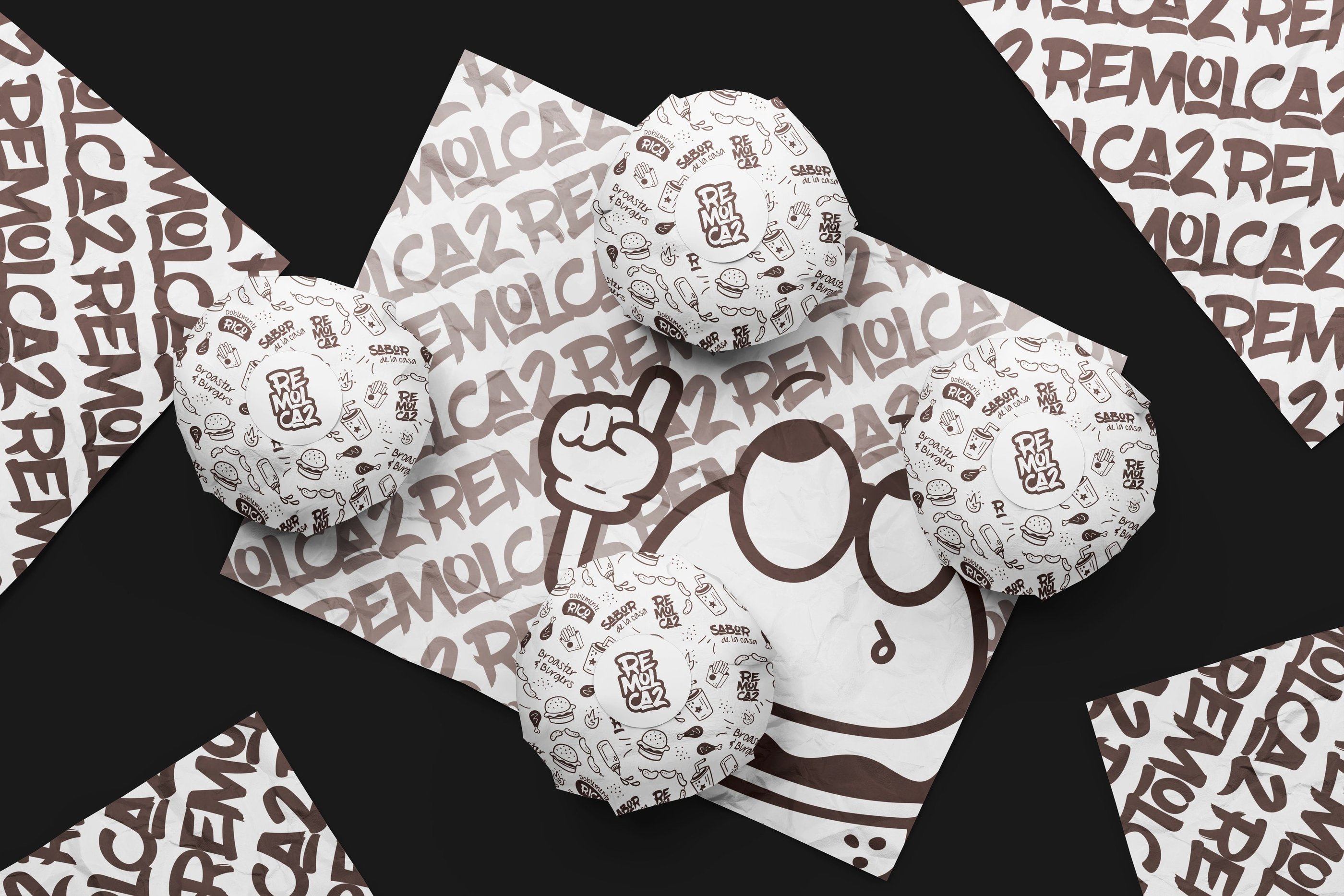 Mockup de papelería de Remolca2 Foodtruck