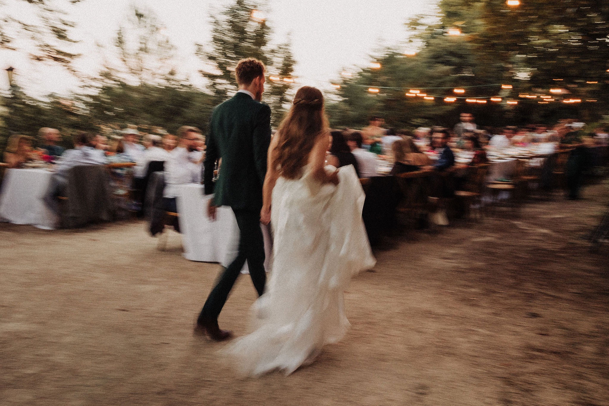 Couple just married in Sintra, Portugal being celebrated by their wedding guests
