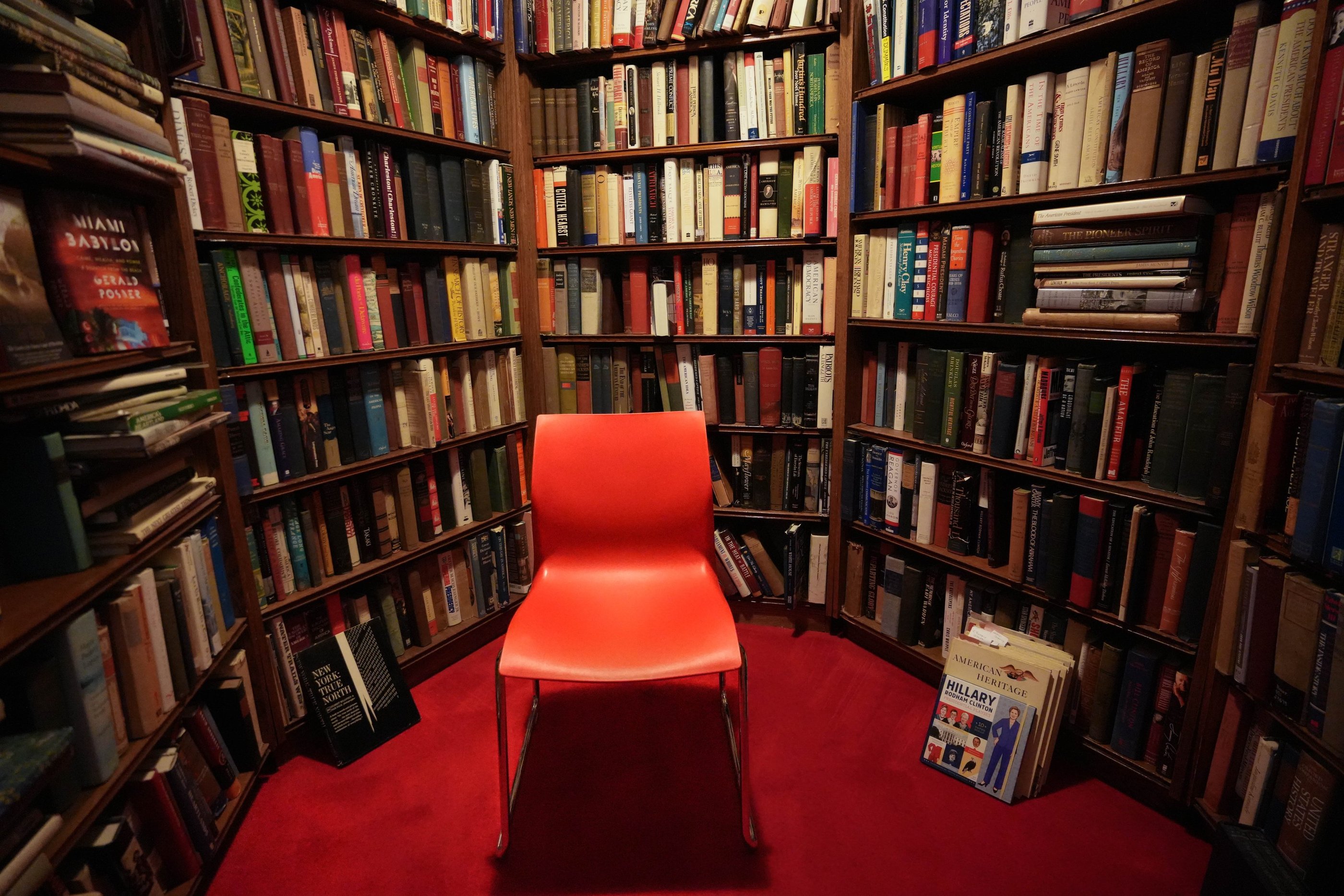 Bookshelves of used books at Chester Creek Books in Duluth