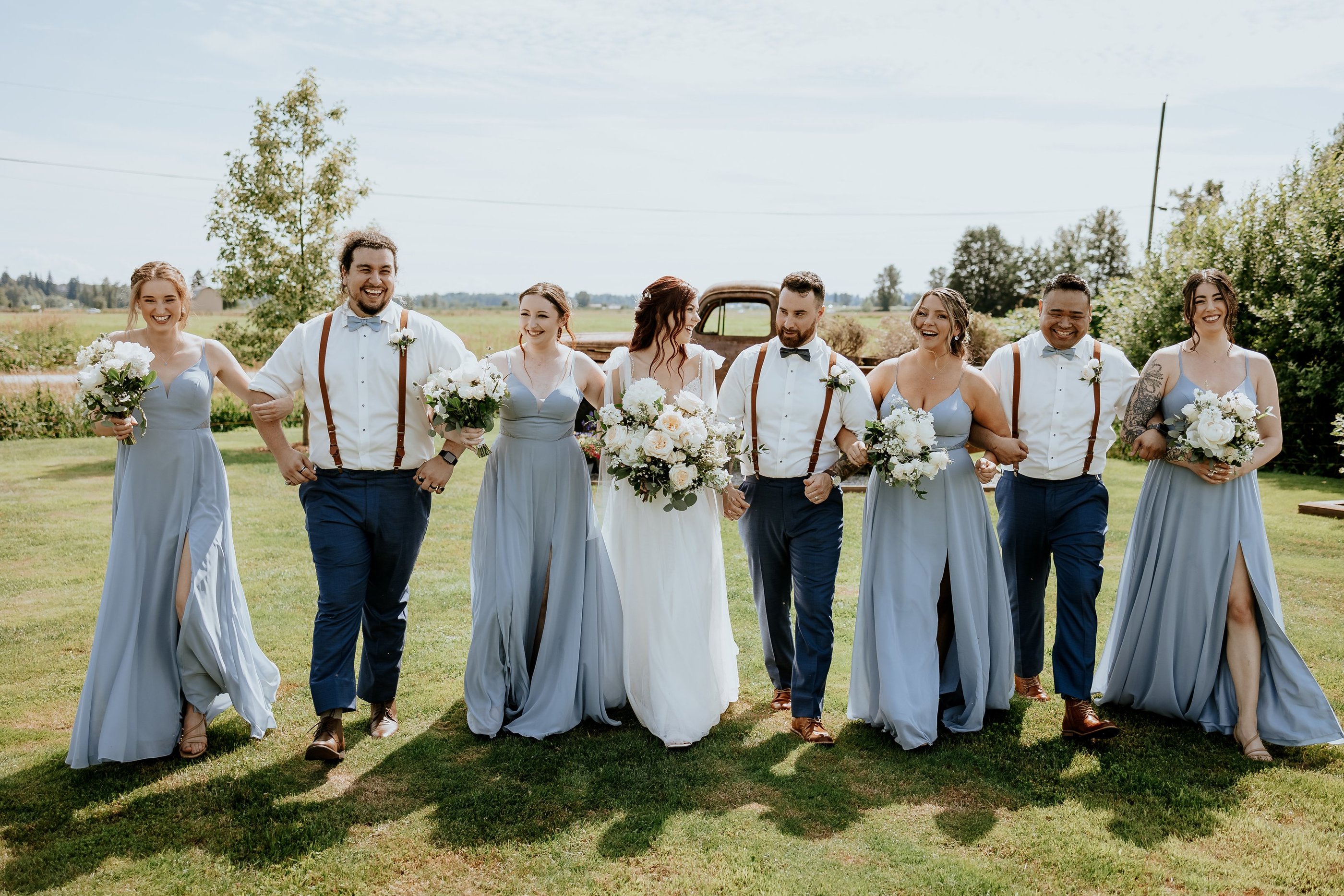 Hithcing Post Wedding Vanue bridal party walking surrey bc