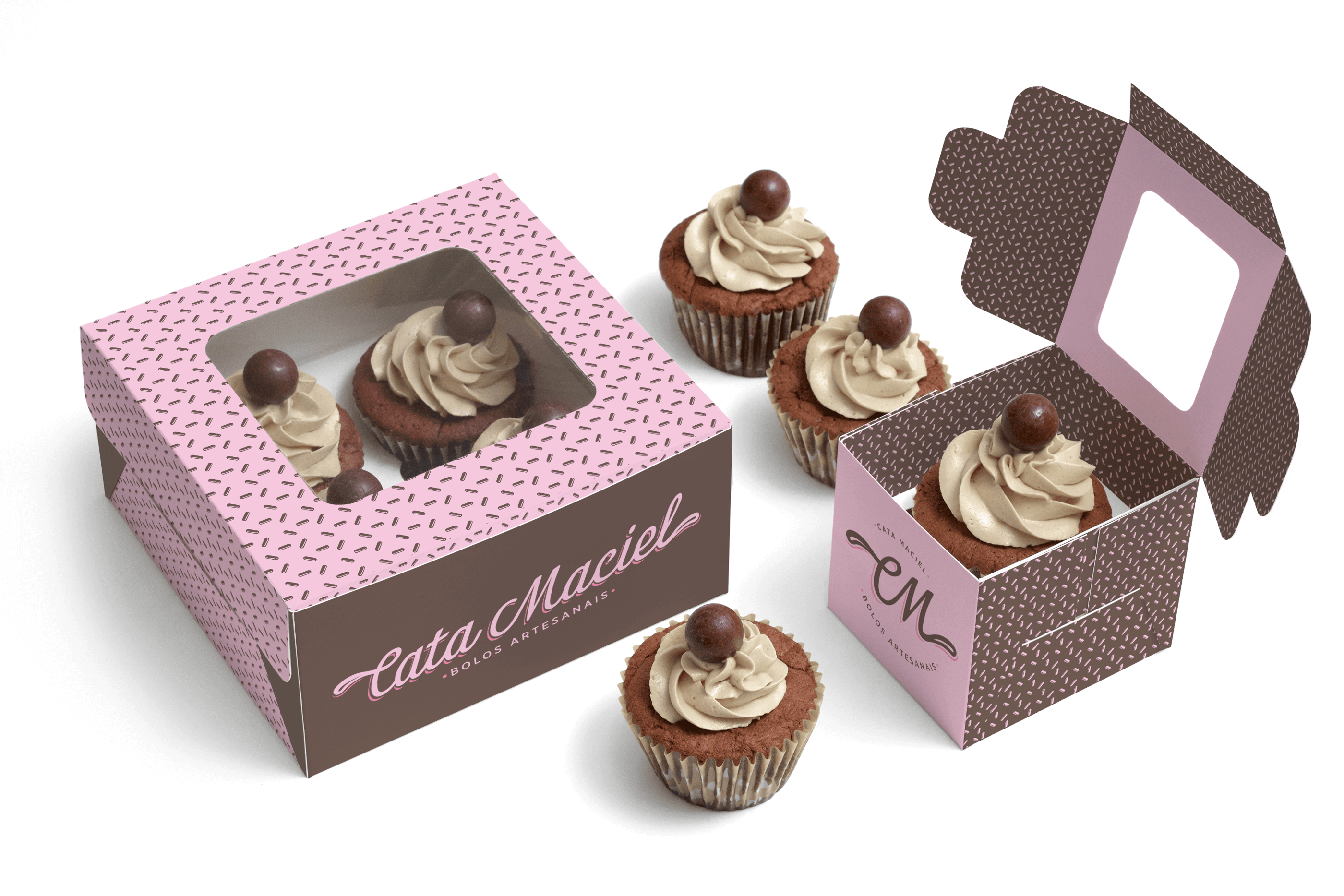 a box of cupcakes with a picture of a cupcake